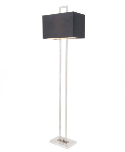 Danby Nickel & Gunmetal Fabric Shade Floor Lamp by RV Astley