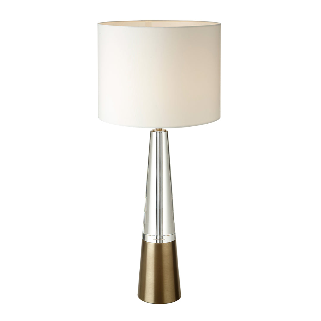 Edvin Antique Brass & Crystal Table Lamp by RV Astley