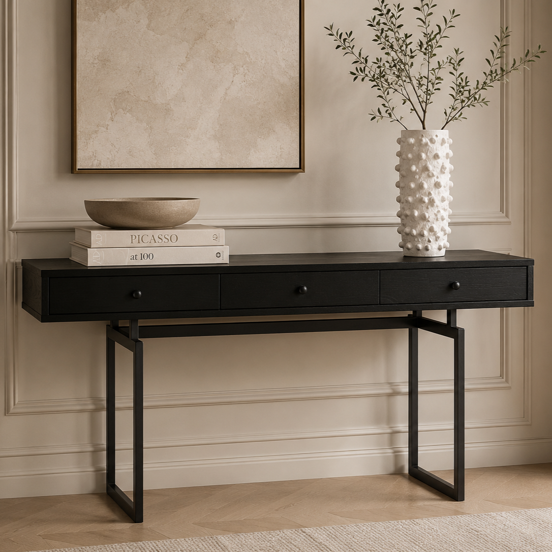 Hamilton Industrial Bronze & Black Ash Wood Desk Liang & Eimil