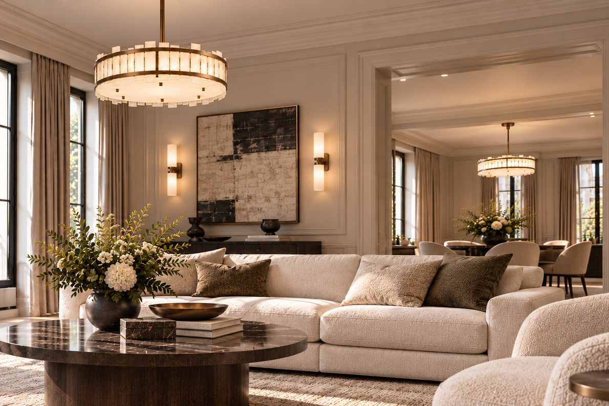 Harrow Bronze Pendant Light With Opal Glass Shade 60cm by Luxe Collection