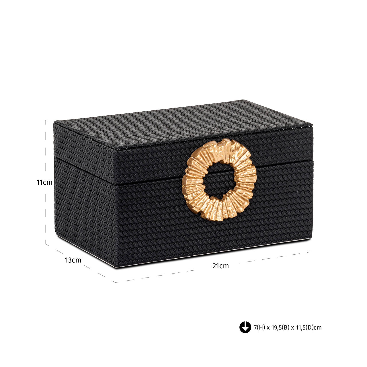 Storage box Amal black/gold small by Richmond Interiors