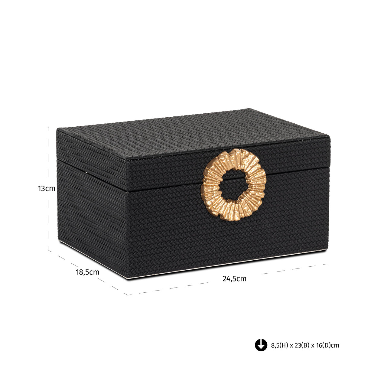 Storage box Amal black/gold large by Richmond Interiors
