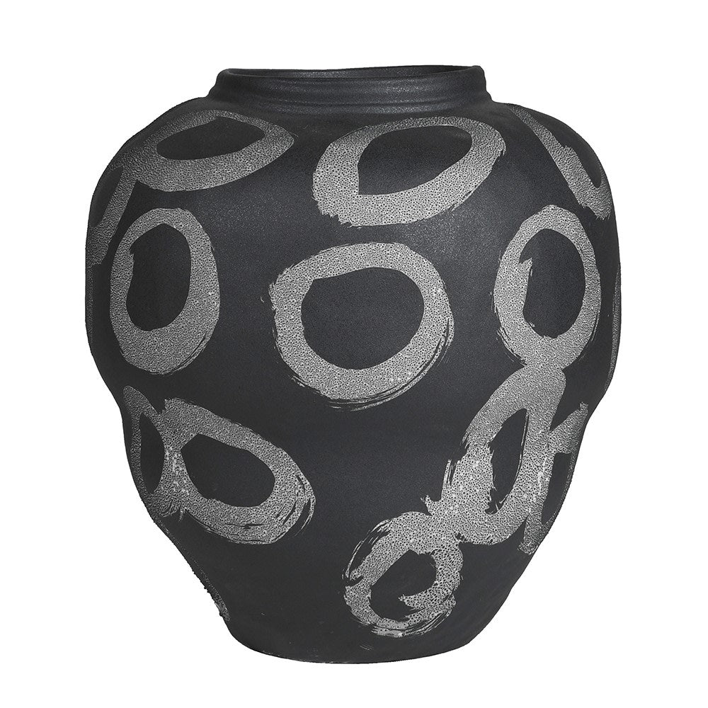 Black and White Circles Vase Kensington