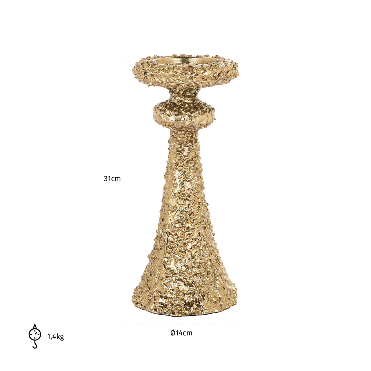 Candle holder July gold large by Richmond Interiors