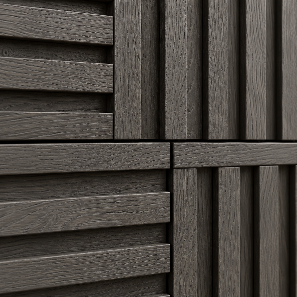 Kyoto Grey Oak Wood & Brushed Brass Cabinet Berkeley Designs