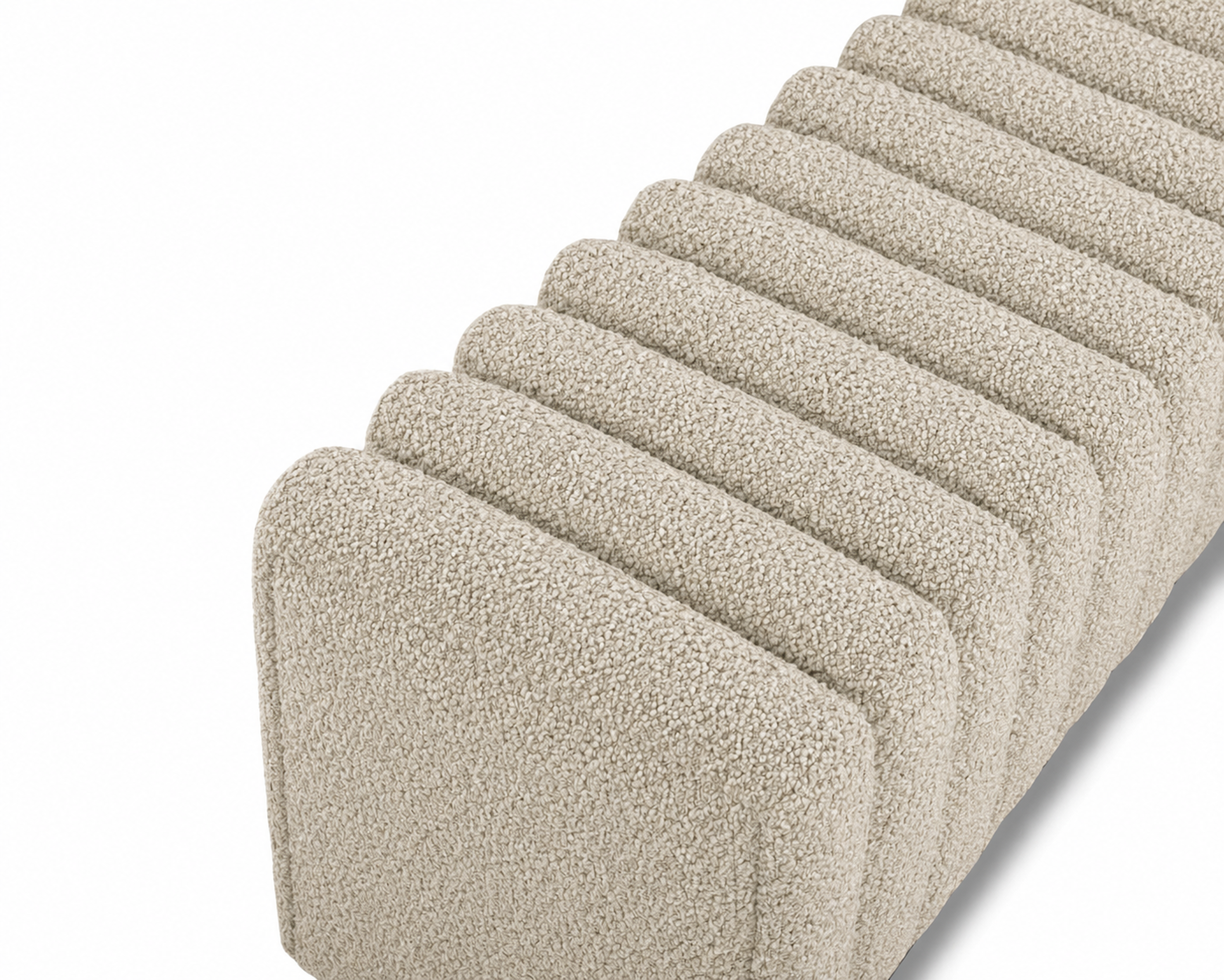 Kalum Capella Sand Fabric Bench Seat by Liang & Eimil