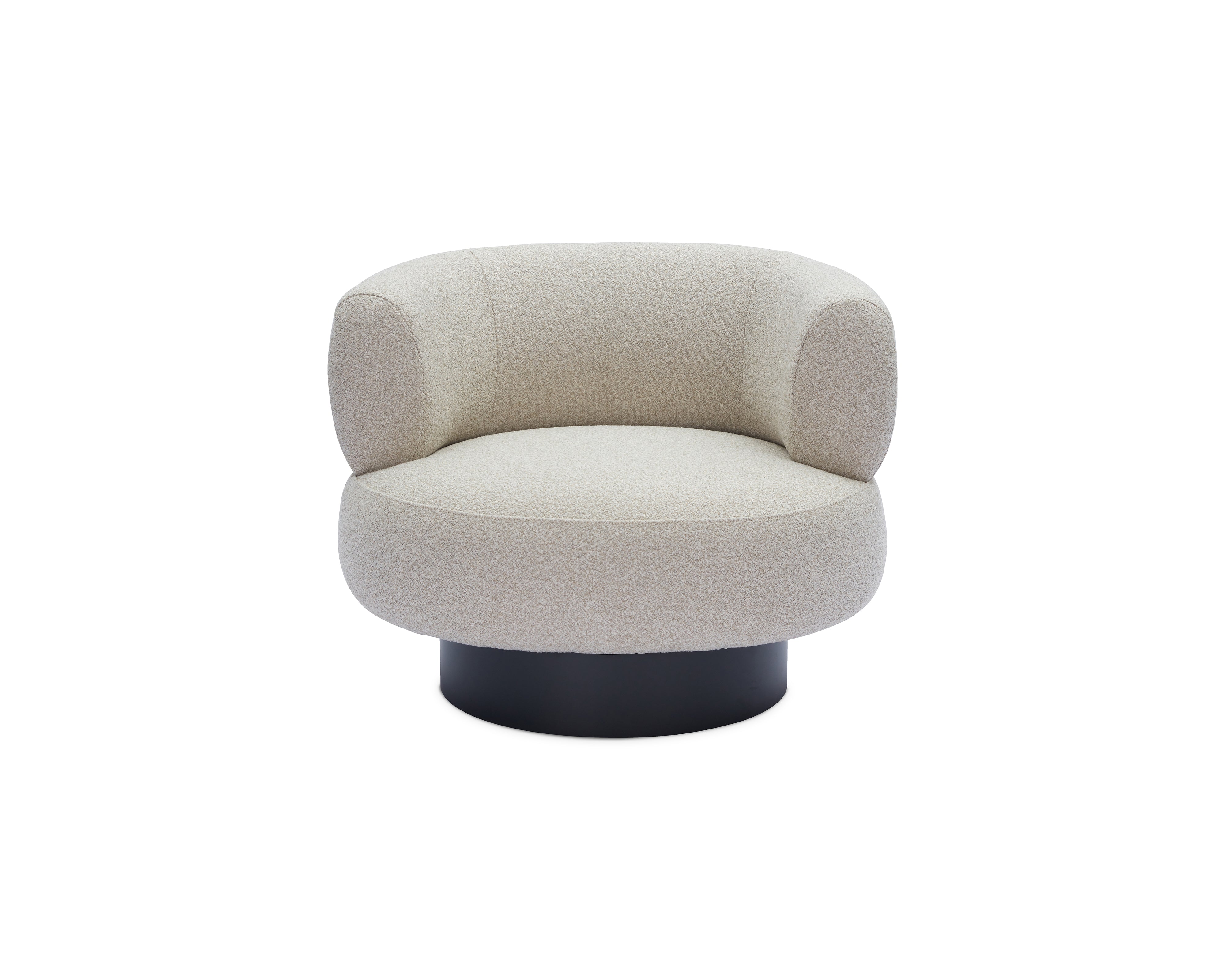 Redeo Swivel Occasional Chair - Capela Sand | Matt Black Metal by Liang & Eimil