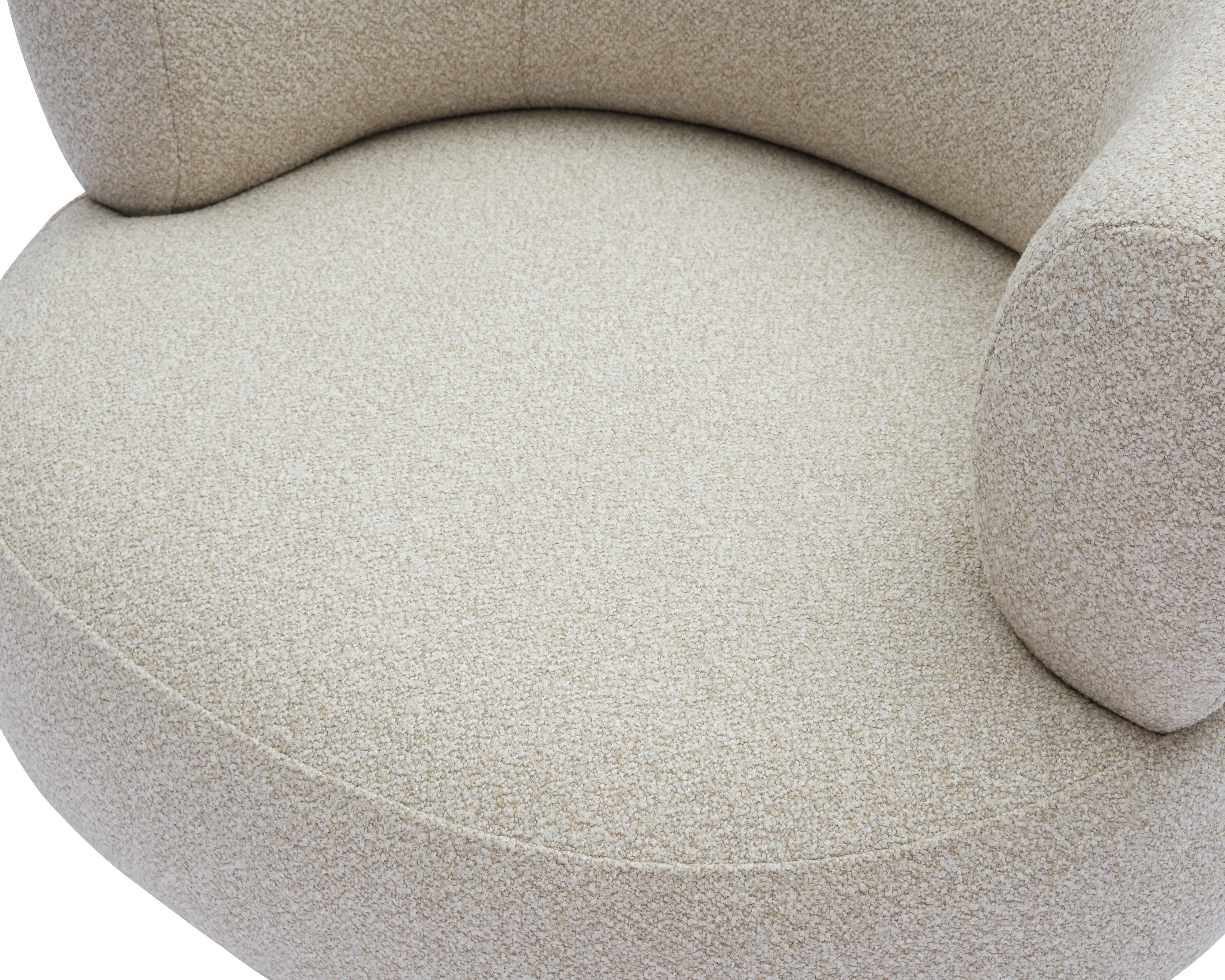 Redeo Swivel Occasional Chair - Capela Sand | Matt Black Metal by Liang & Eimil