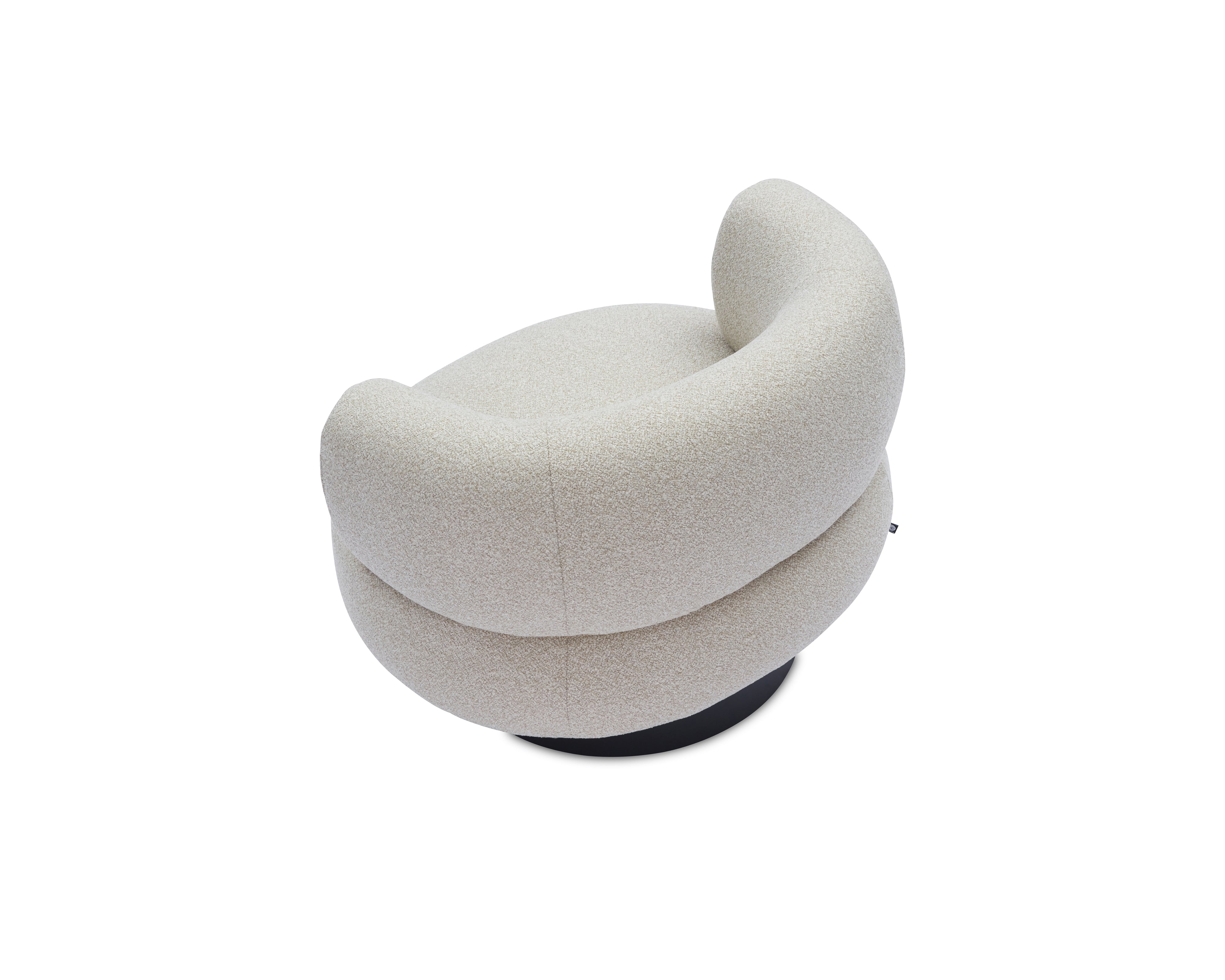 Redeo Swivel Occasional Chair - Capela Sand | Matt Black Metal by Liang & Eimil
