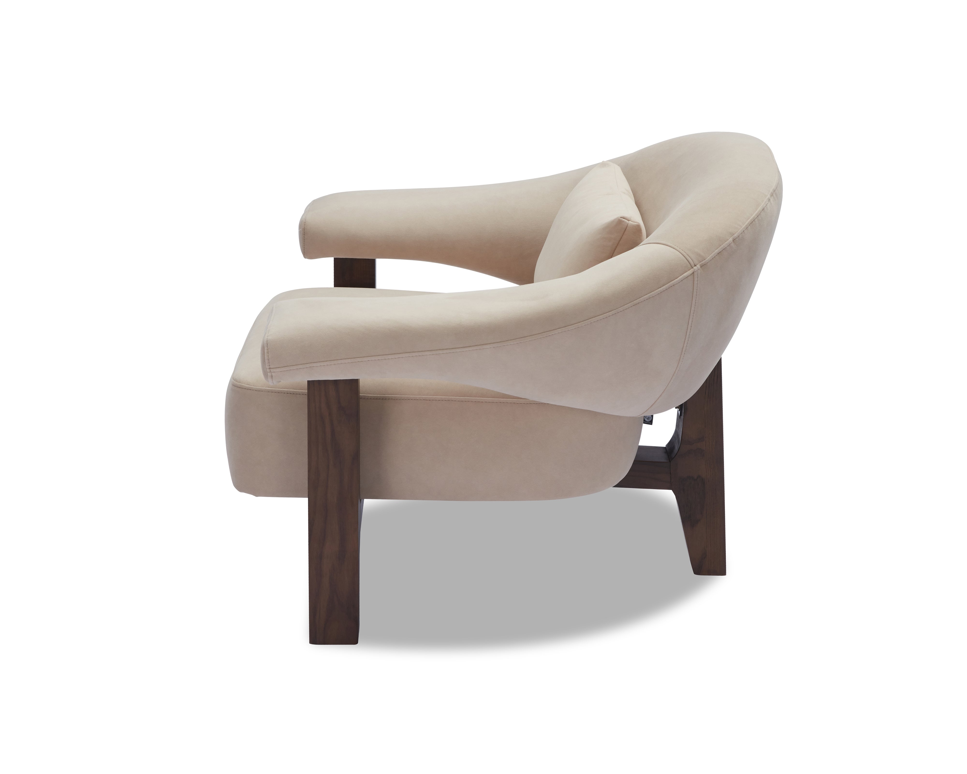Riviera Occasional Chair - Hopper Desert | Dark Brown Solid Wood by Liang & Eimil