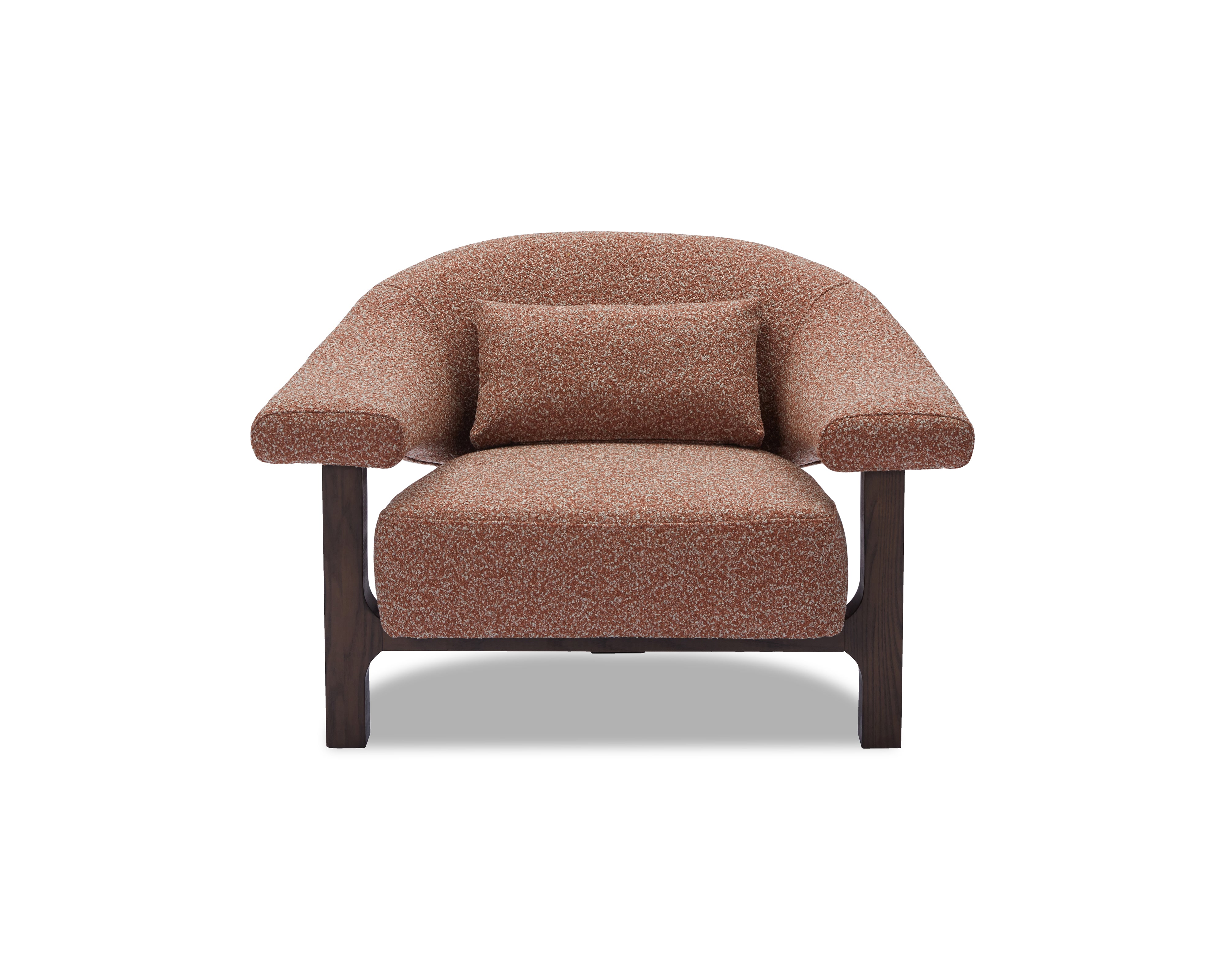 Riviera Occasional Chair - Capela Clay | Dark Brown Solid Wood by Liang & Eimil