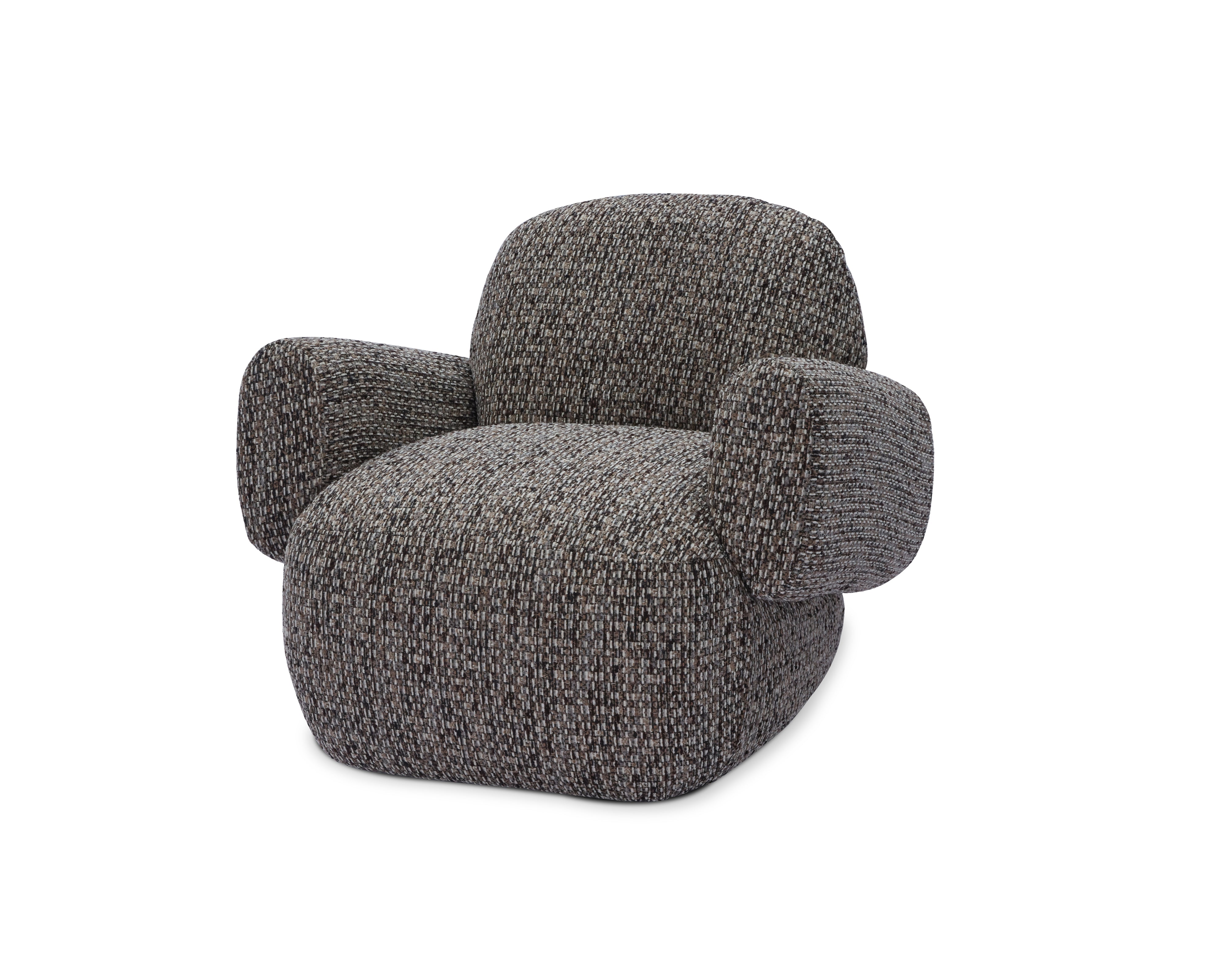 Bolton Swivel Occasional Chair - Tetru Terra | Matt Black Metal by Liang & Eimil