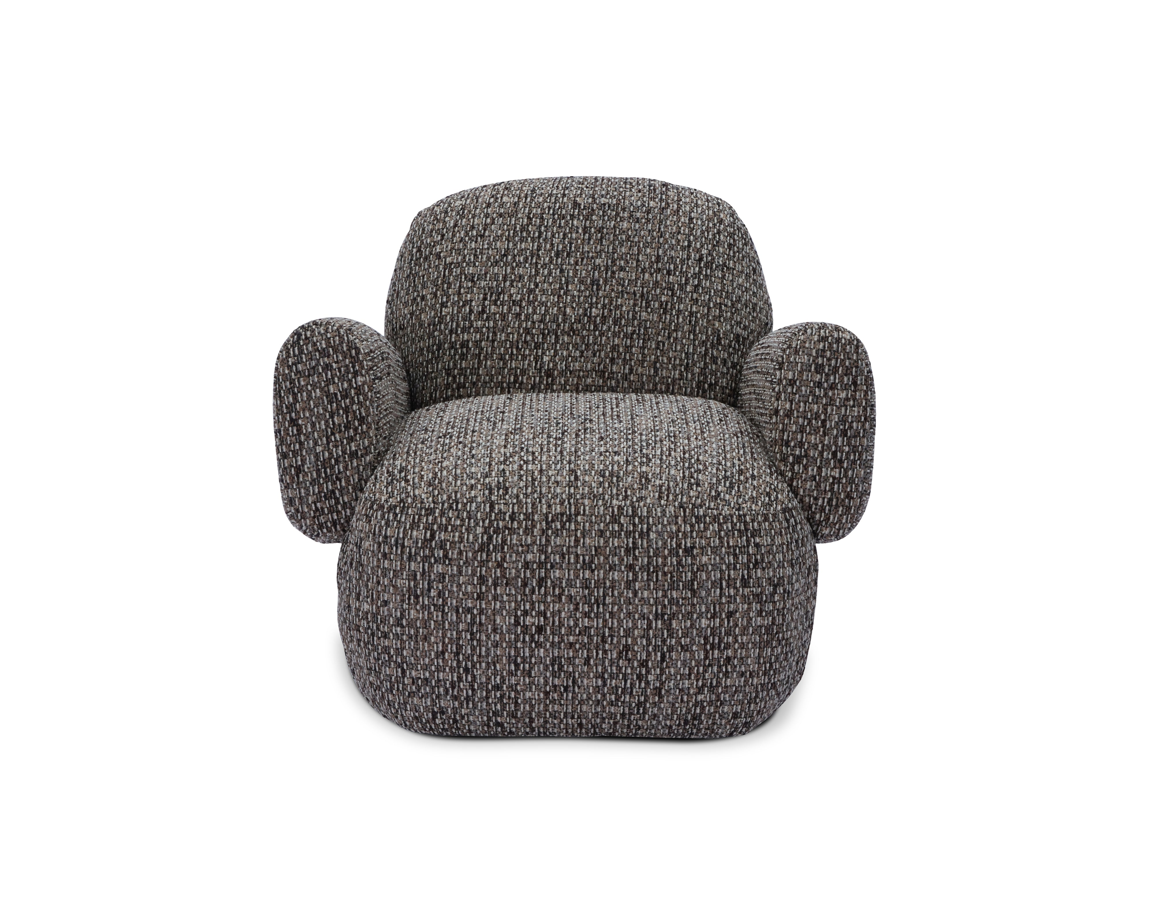 Bolton Swivel Occasional Chair - Tetru Terra | Matt Black Metal by Liang & Eimil