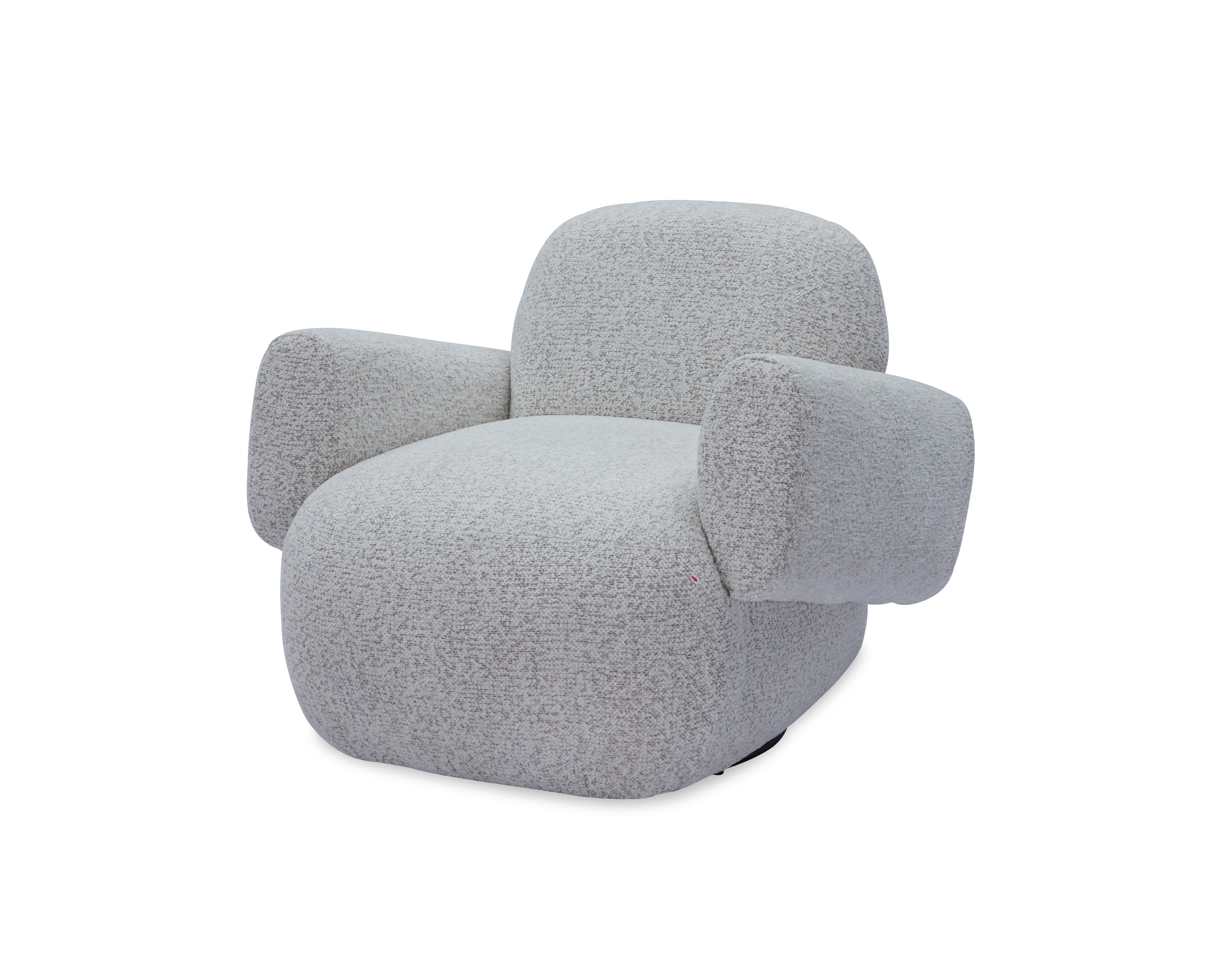 Bolton Swivel Occasional Chair - Ripley Grav | Matt Black Metal by Liang & Eimil