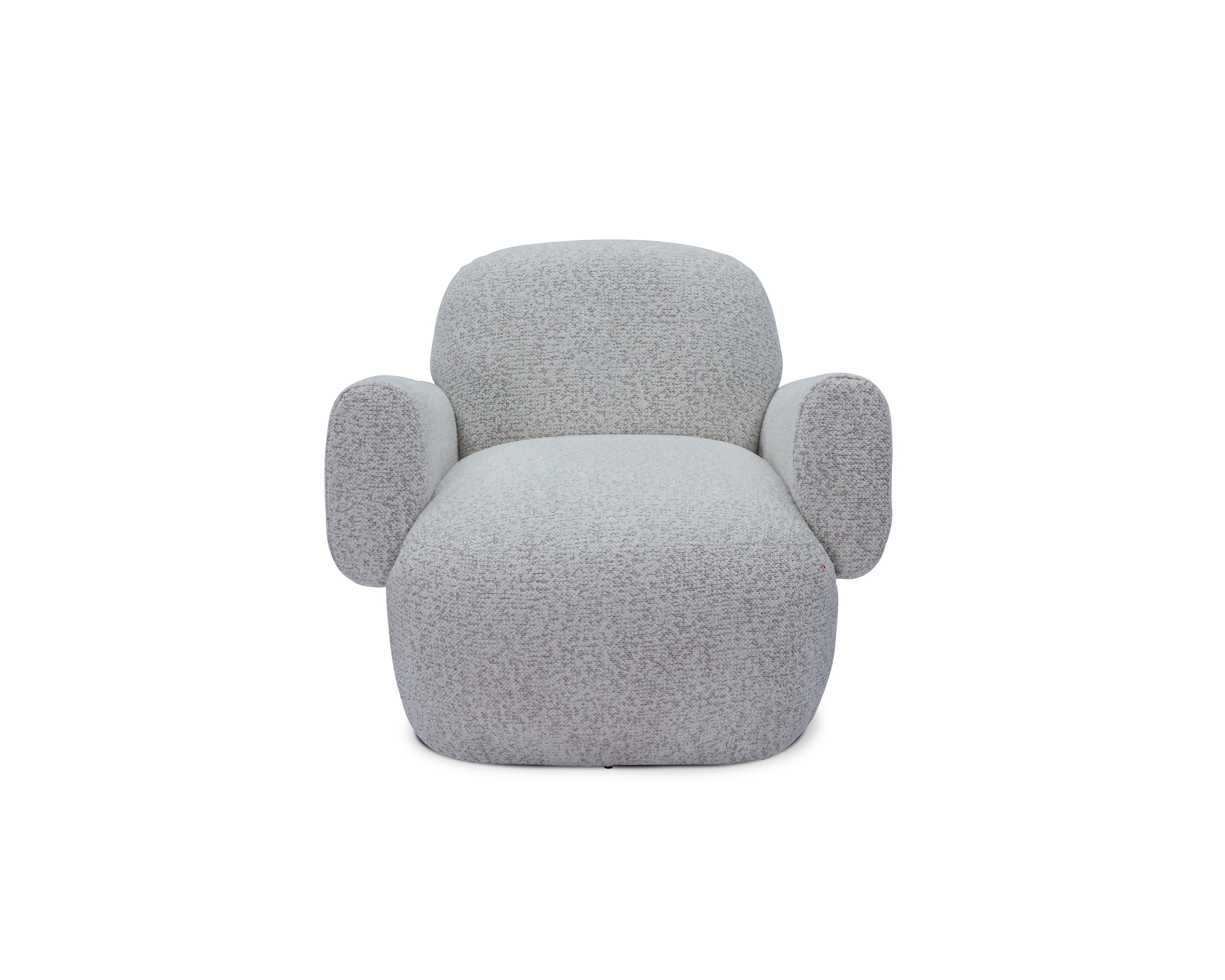 Bolton Swivel Occasional Chair - Ripley Grav | Matt Black Metal by Liang & Eimil