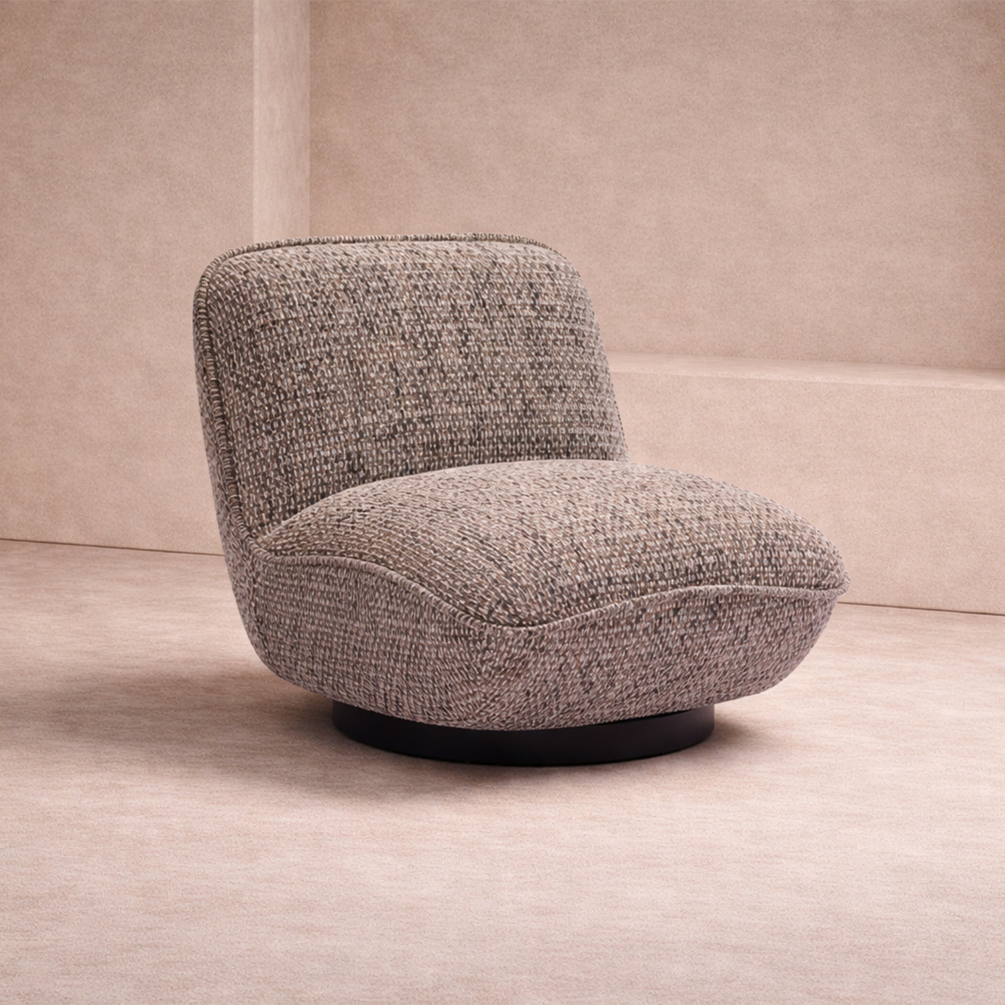 Algar Swivel Occasional Chair - Tetru Terra | Matt Black Metal by Liang & Eimil