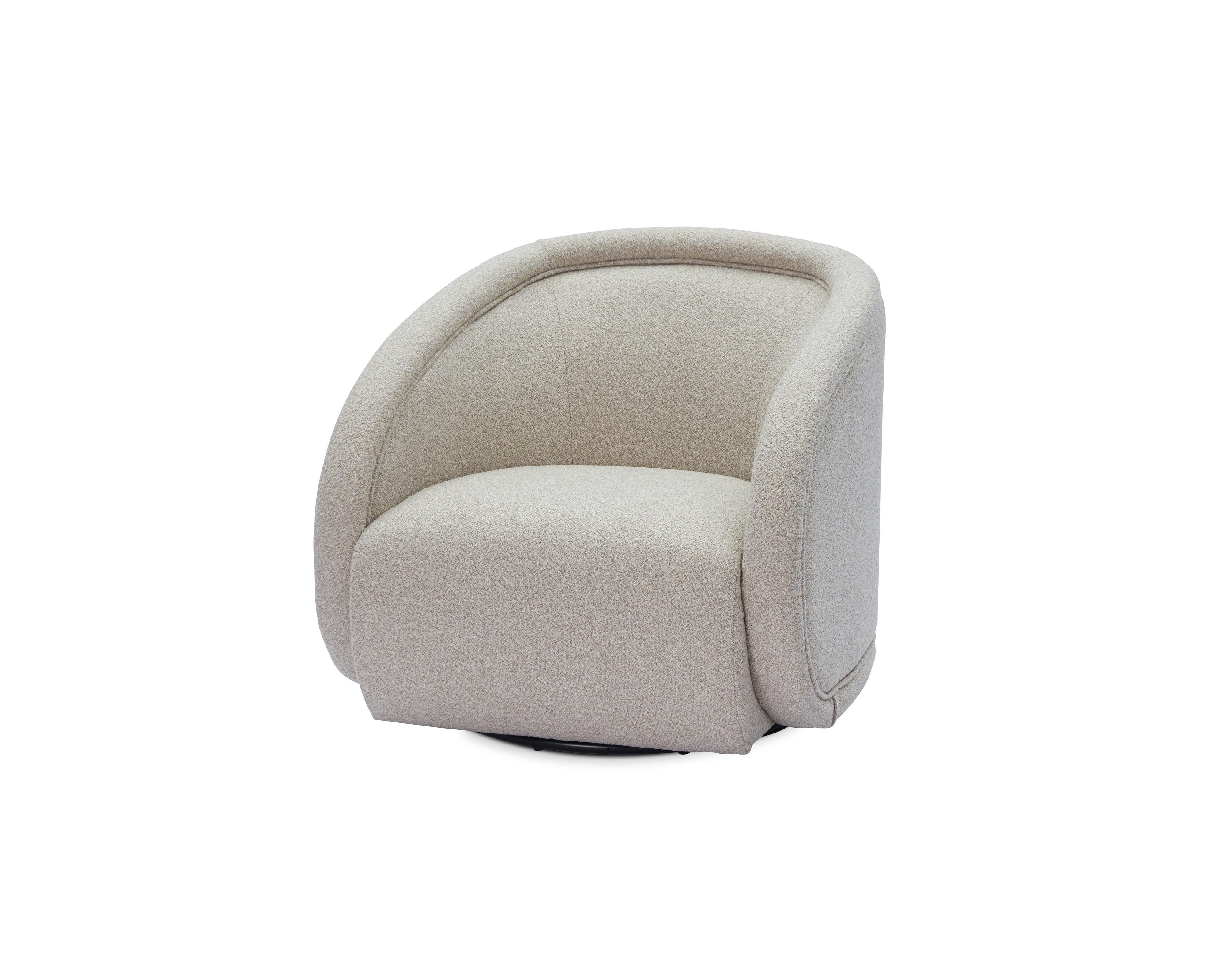 Alice Swivel Occasional Chair - Capela Sand | Matt Black Metal by Liang & Eimil