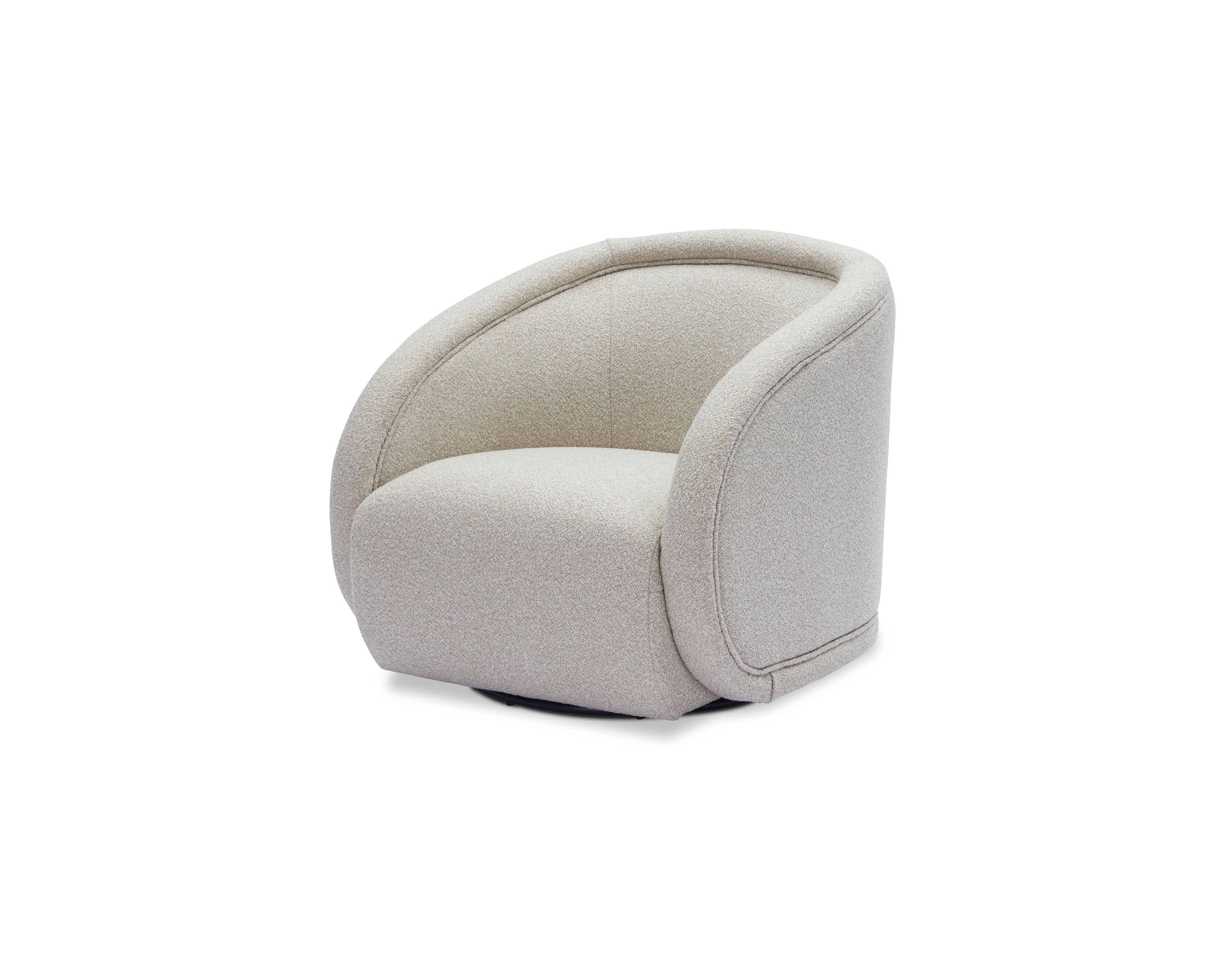 Alice Swivel Occasional Chair - Capela Sand | Matt Black Metal by Liang & Eimil