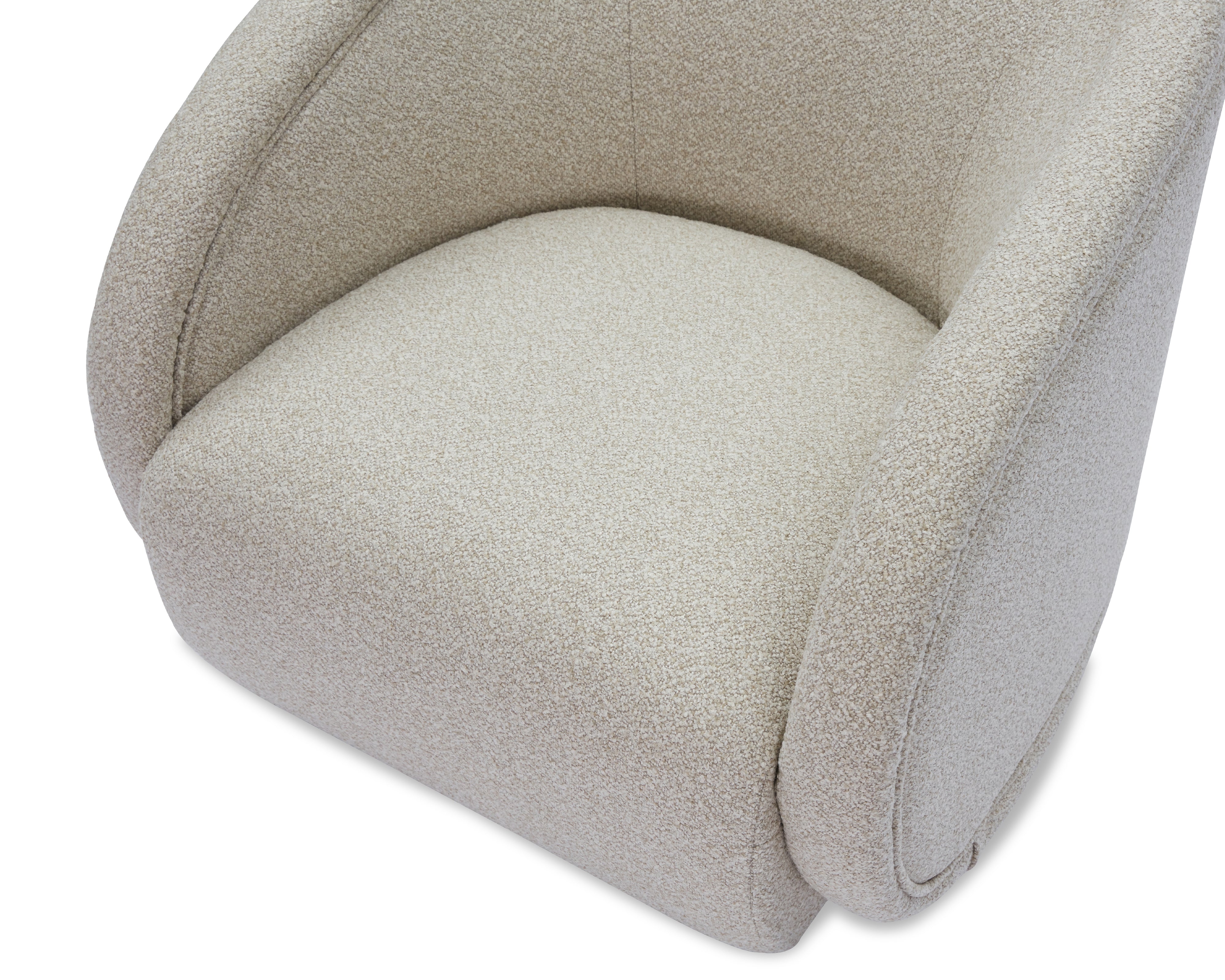 Alice Swivel Occasional Chair - Capela Sand | Matt Black Metal by Liang & Eimil