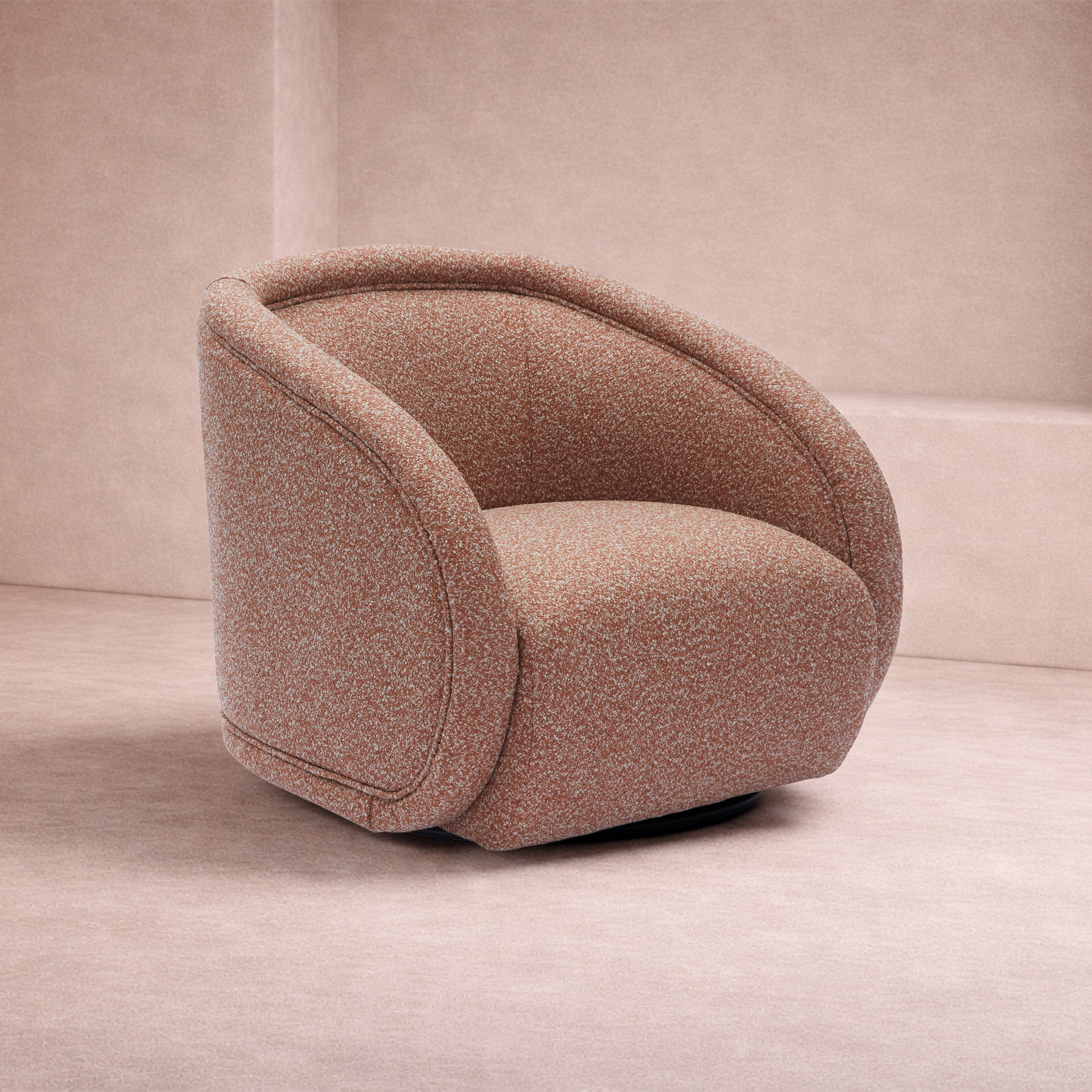 Alice Swivel Occasional Chair - Capela Clay | Matt Black Metal by Liang & Eimil