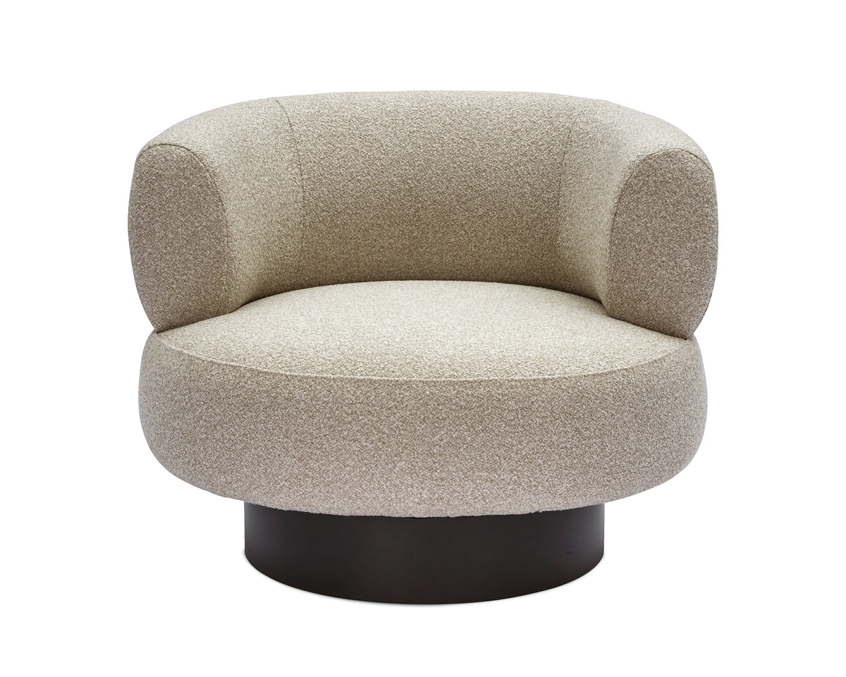 Redeo Swivel Occasional Chair - Capella Sand | Matt Black Metal Liang & Eimil