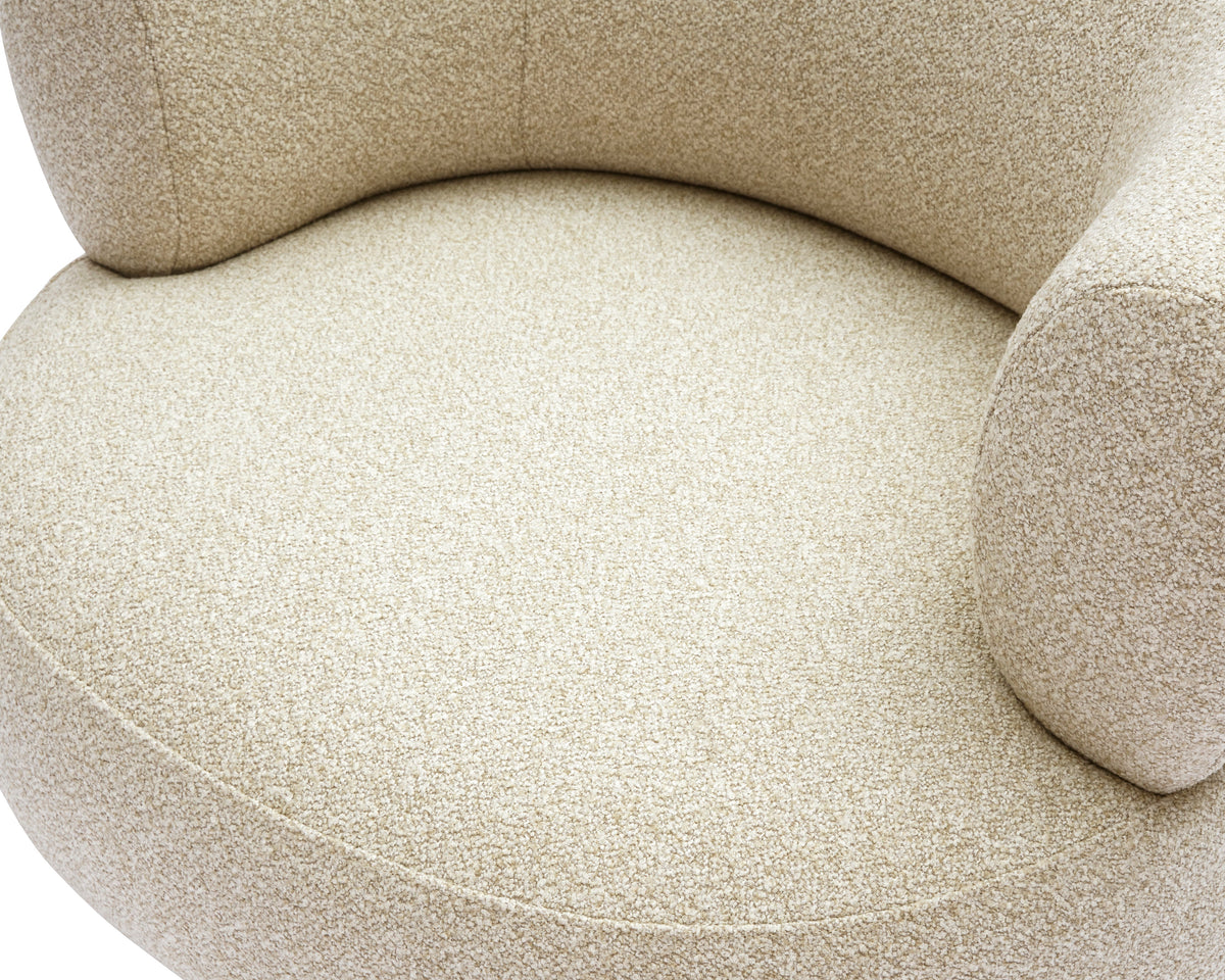 Redeo Swivel Occasional Chair - Capella Sand | Matt Black Metal Liang & Eimil