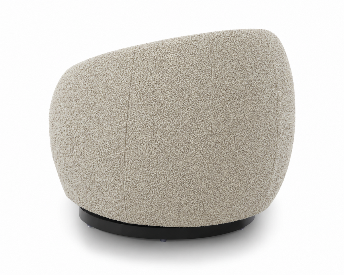 Bulpa Capella Sand Fabric & Black Steel Swivel Occasional Chair Liang & Eimil