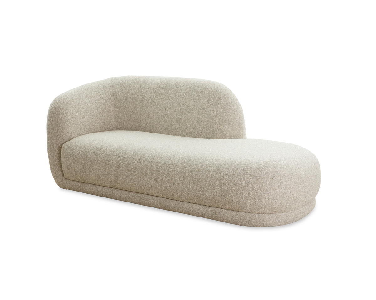 Curva Sand Chenille Chaise Sofa by Liang & Eimil