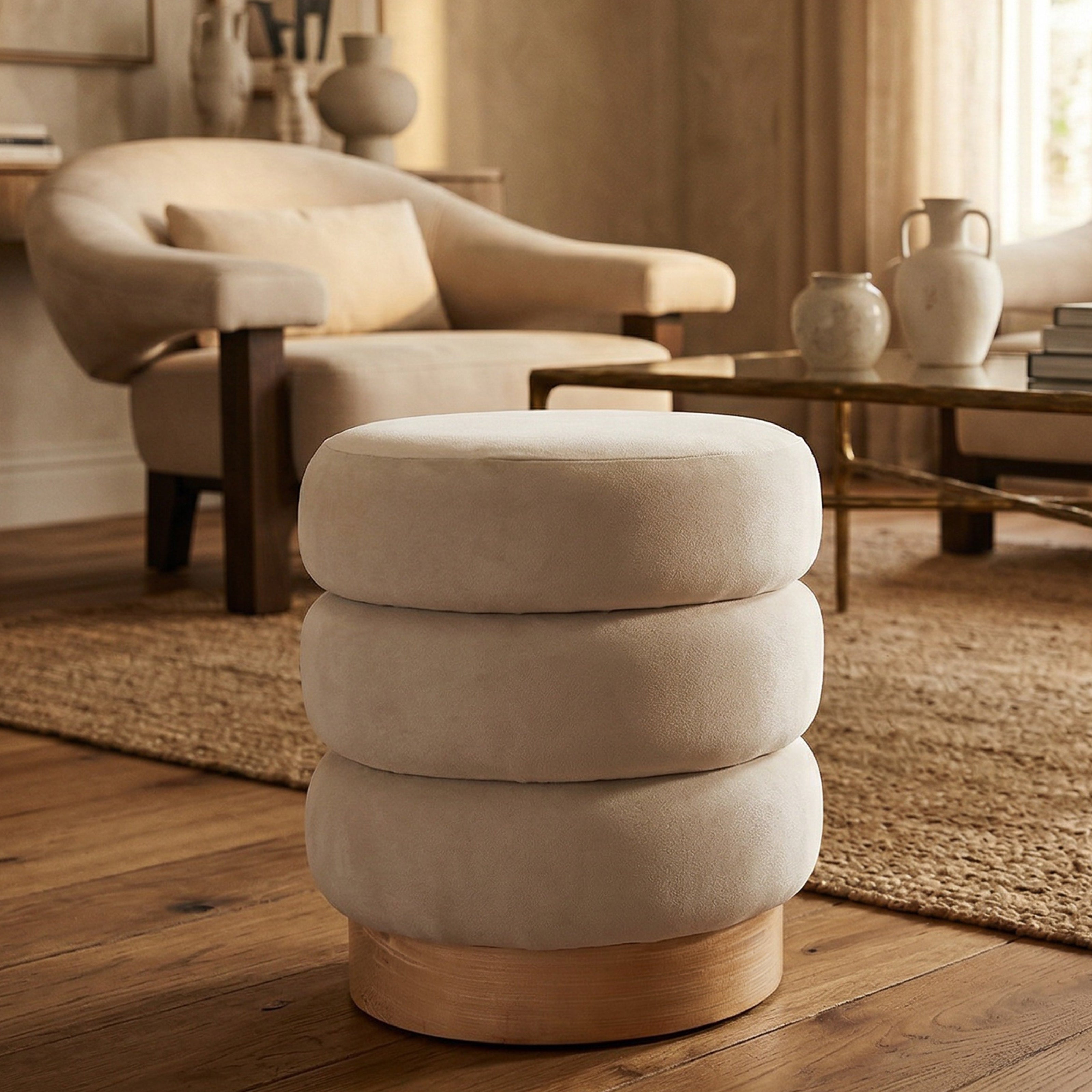 Trace Footstool - Hopper Desert | Natural Oak Solid Wood by Liang & Eimil