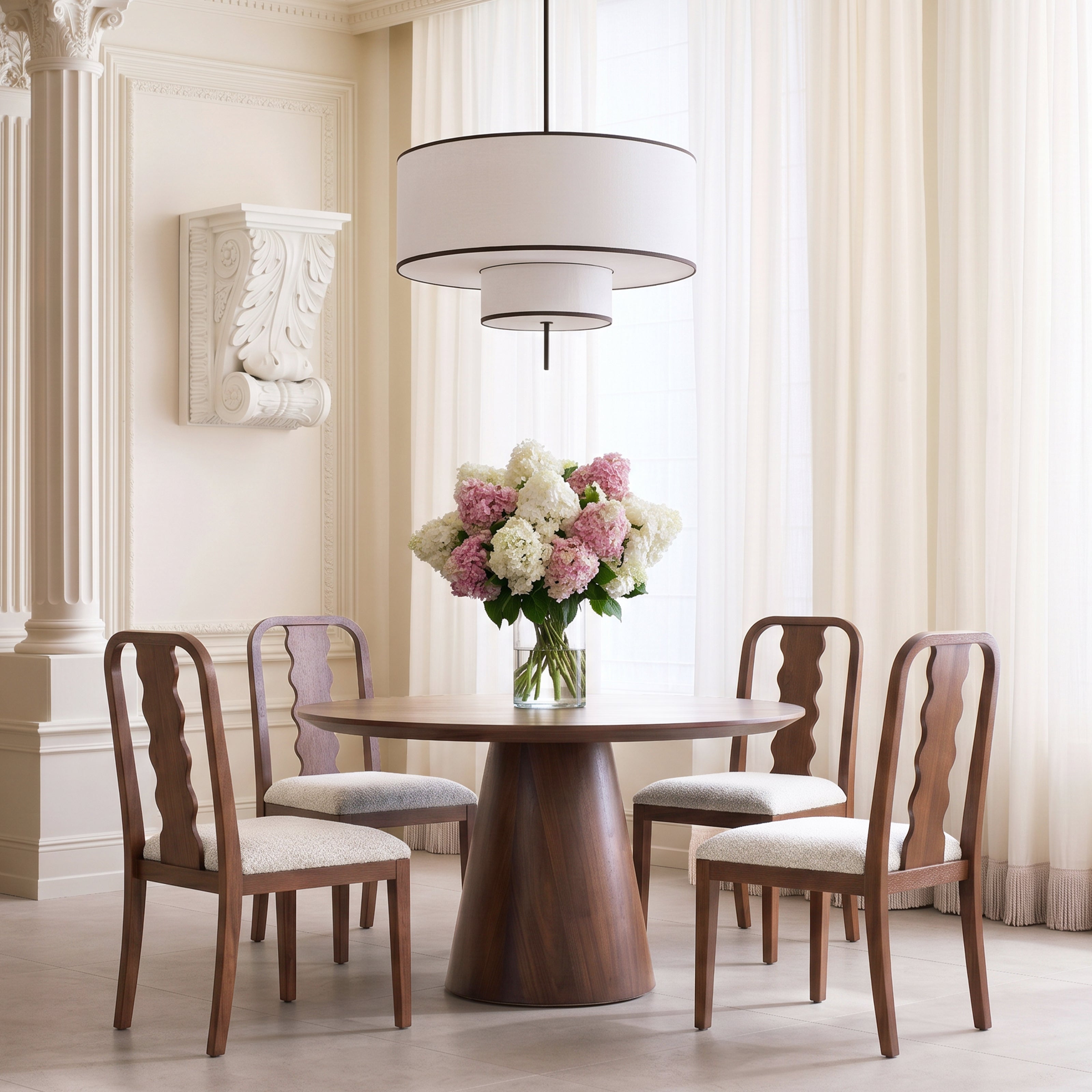 Diane Dining Chair (set of 2) - Capella Sand & Brushed Brown by Liang & Eimil