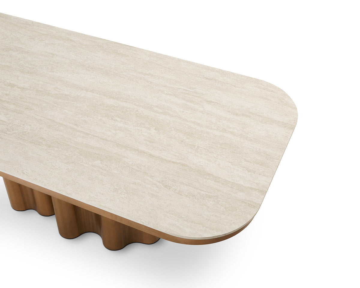 Corinthian Dining Table - Travertine Marble Effect Liang & Eimil