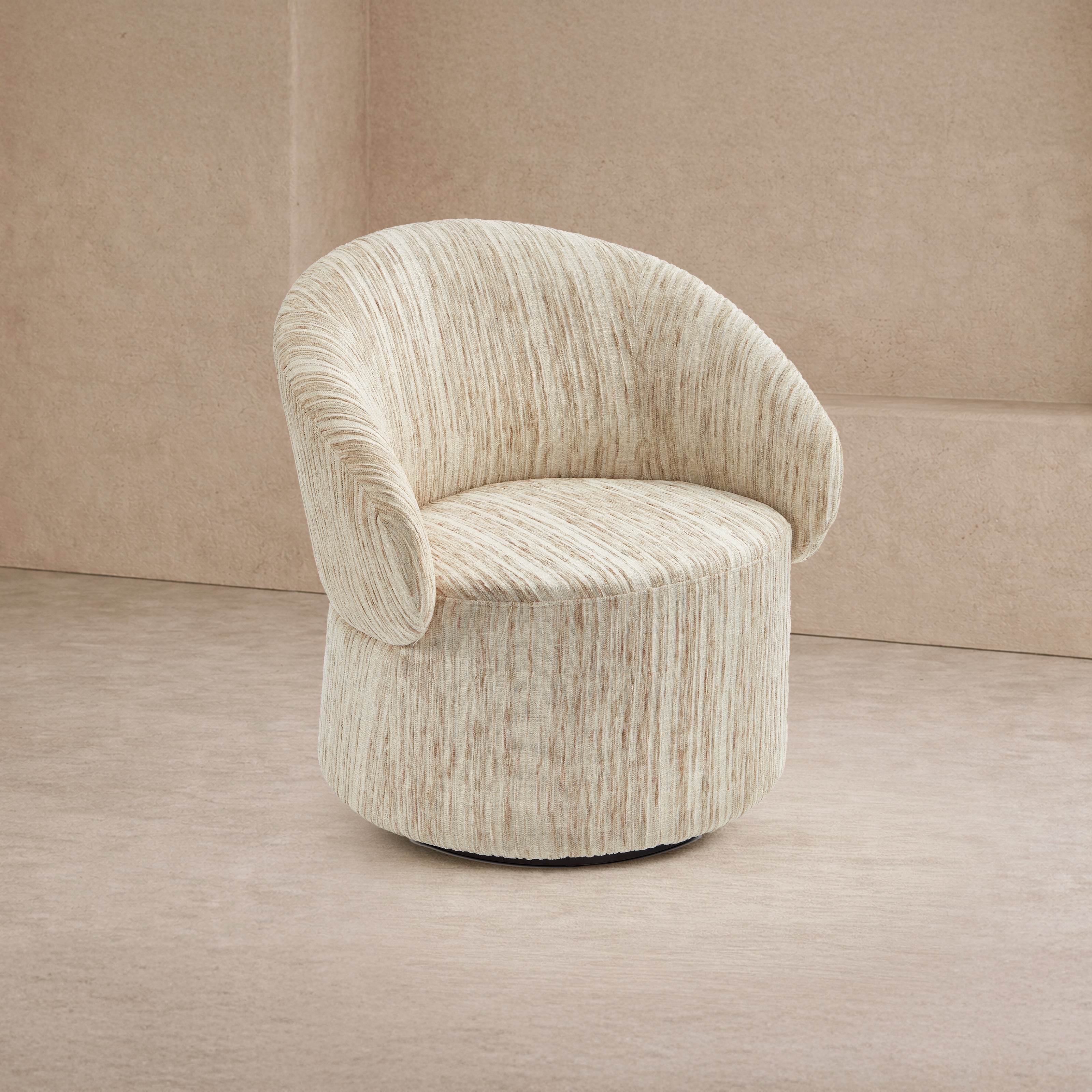 Aurelle Swivel Occasional Chair - Windsor Beige & Matt Black by Liang & Eimil