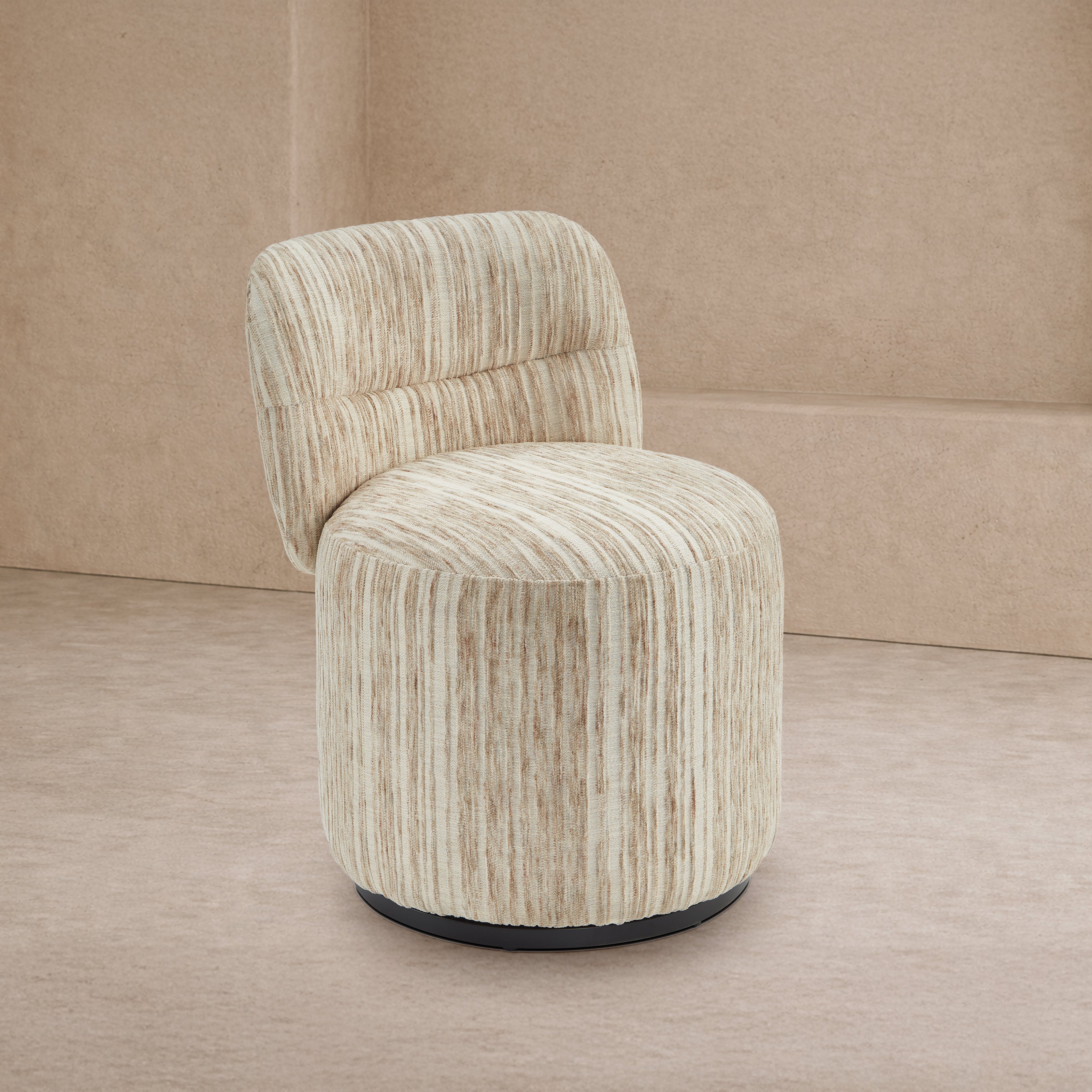 Aura Swivel Occasional Chair - Windsor Beige & Matt Black by Liang & Eimil