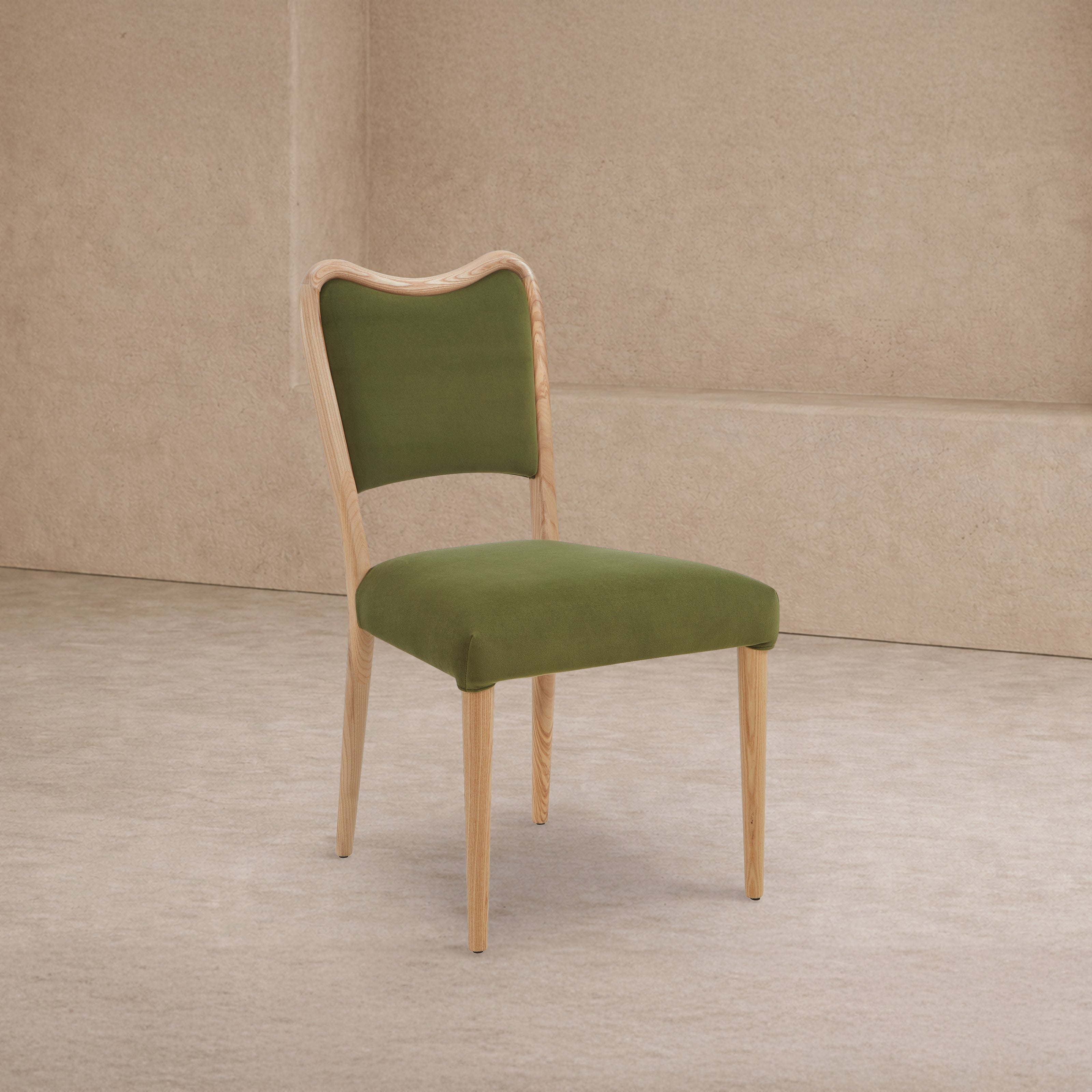 Adelaide Dining Chair - Kaster II Olive & Brushed Natural Wood by Liang & Eimil