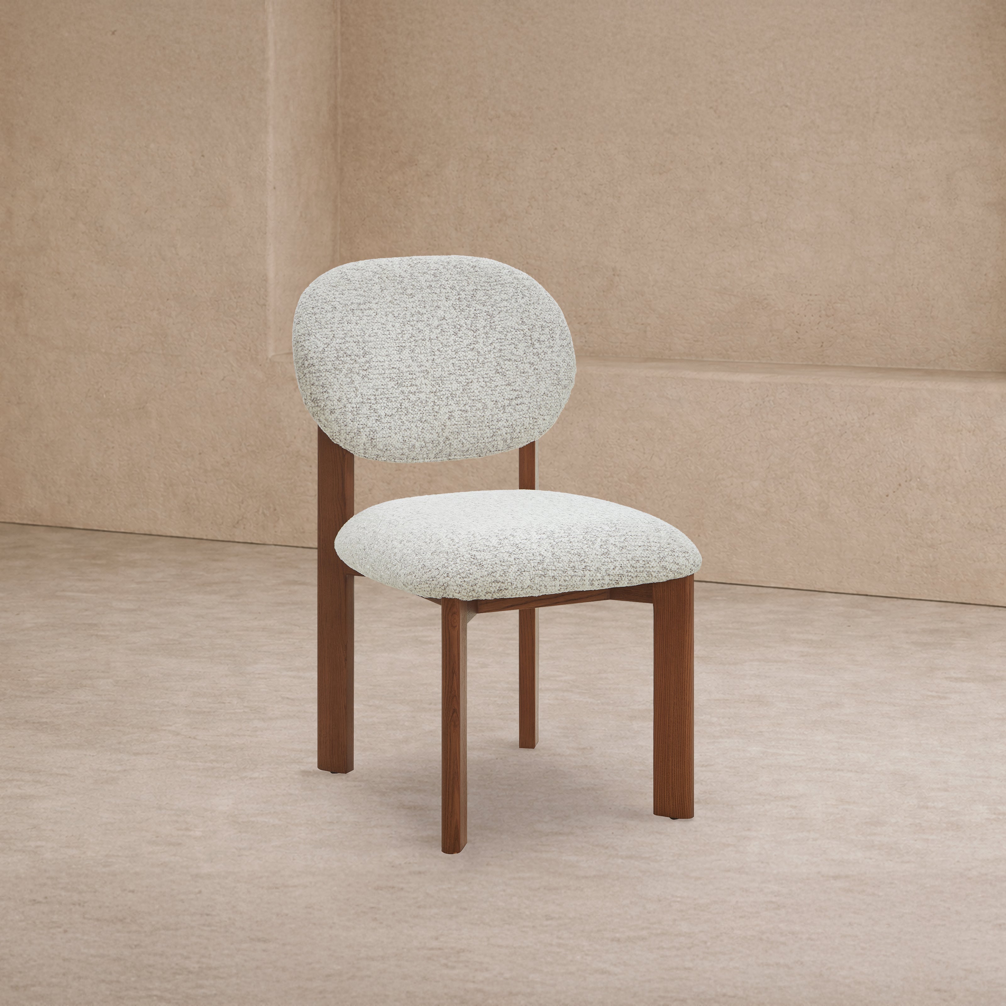 Orbit Dining Chair - Ripley Grav & Brushed Brown Wood by Liang & Eimil