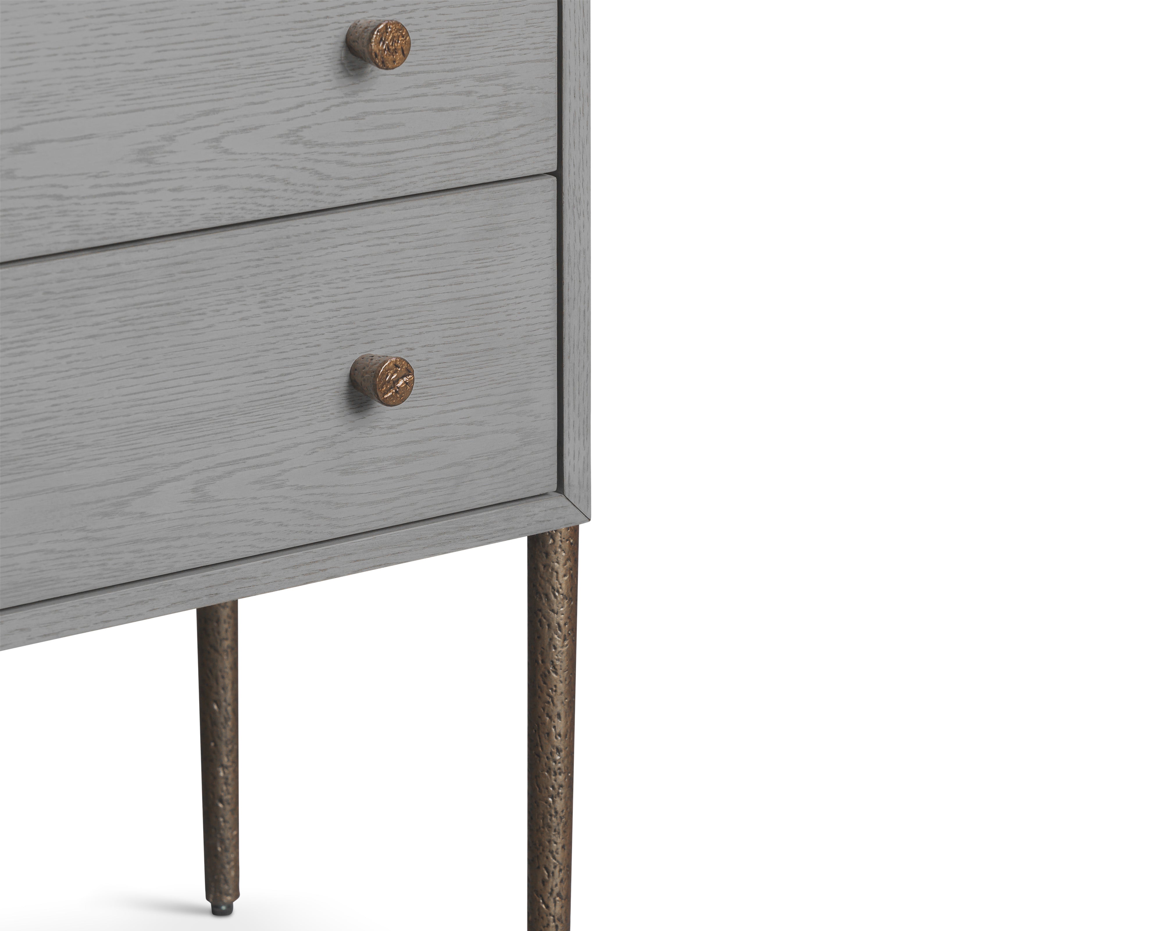 Nella Chest Of Drawers in London Fog & Hammered Dark Bronze 3 Drawer by Liang & Eimil