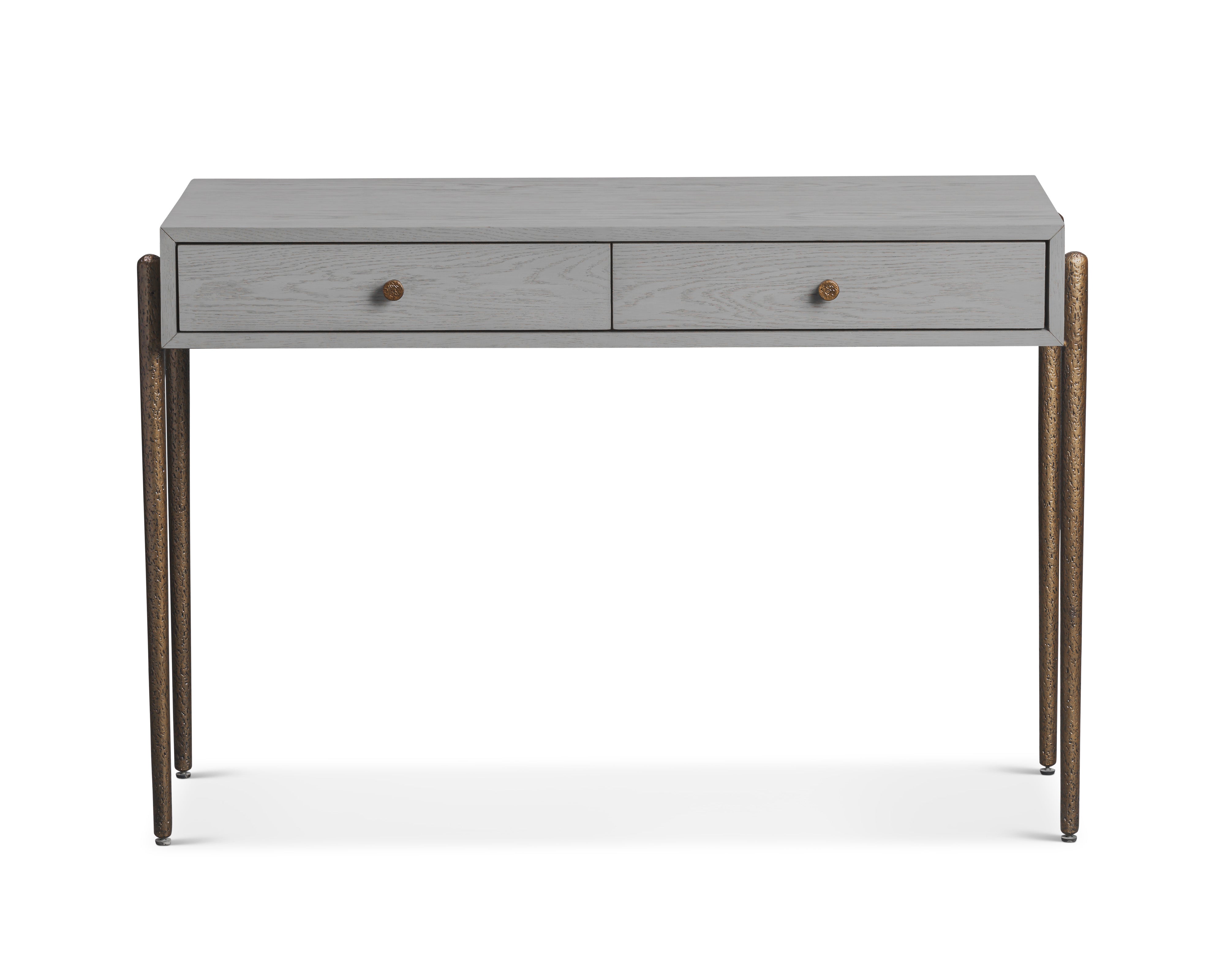 Nella London Fog & Hammered Dark Bronze Console Table by Liang & Eimil