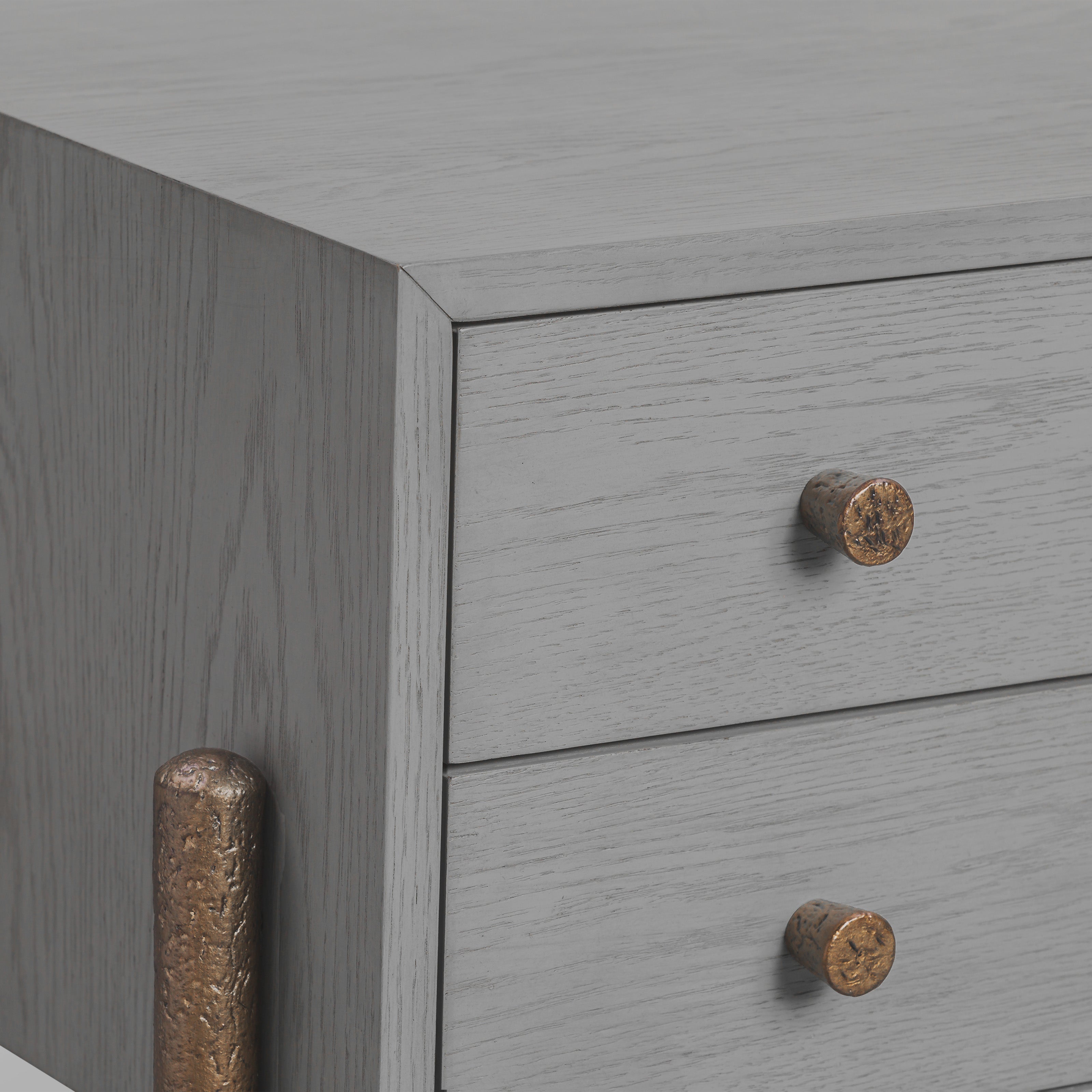 Nella London Fog & Hammered Dark Bronze Bedside Table by Liang & Eimil