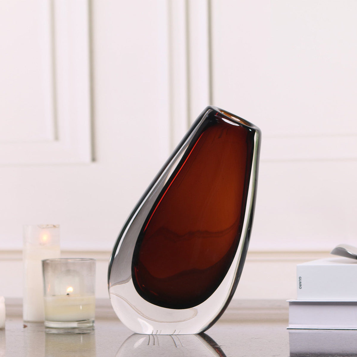 Nagita Glass Vase - Brown