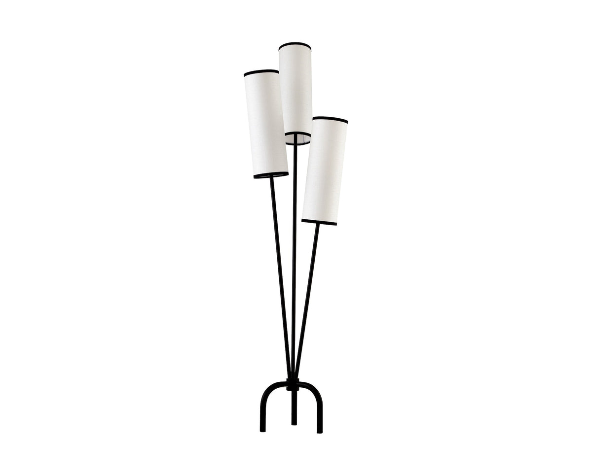Trevi Floor Lamp - White Linen/Black Metal Liang & Eimil