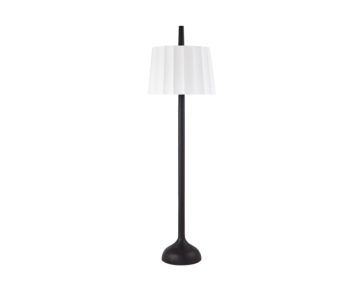 Conti Floor Lamp - White Linen/Black Ash Liang & Eimil