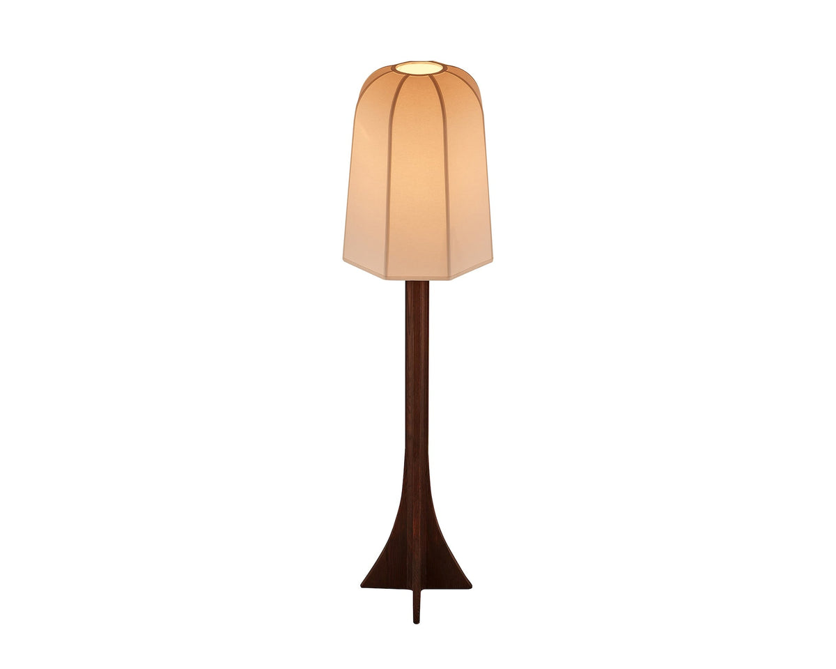 Axel Floor Lamp - Classic Brown Ash/White Linen Liang & Eimil