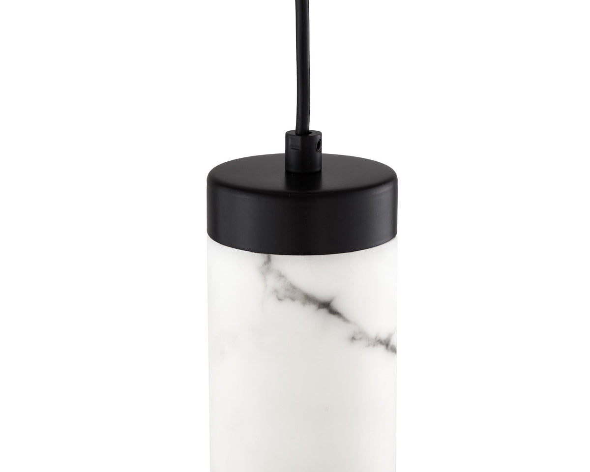 Abaco Pendant Lamp - Alabaster Effect/Black Metal Liang & Eimil