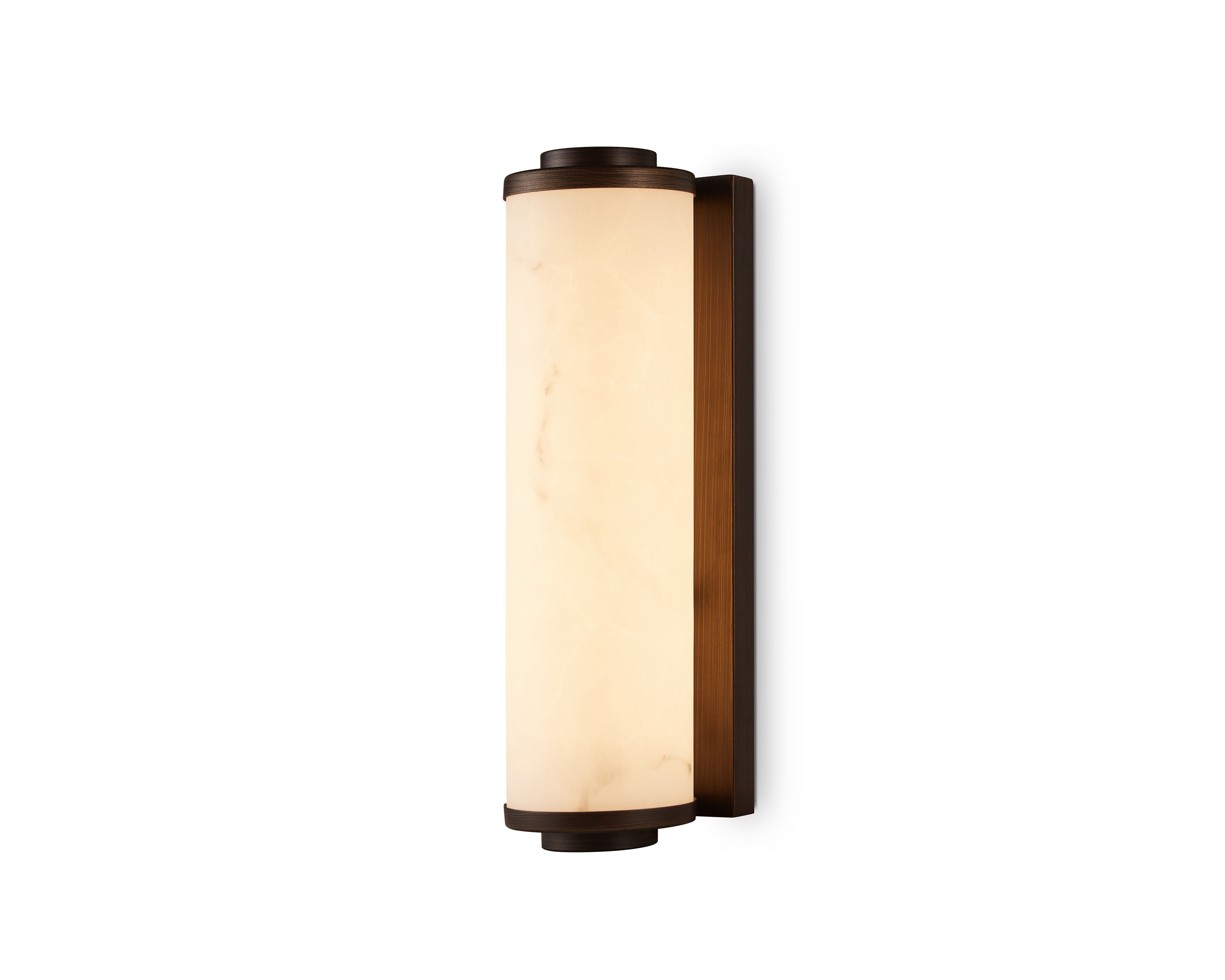 Fento Antique Bronze Small Wall Light with Alabaster Effect Shade by Liang & Eimil
