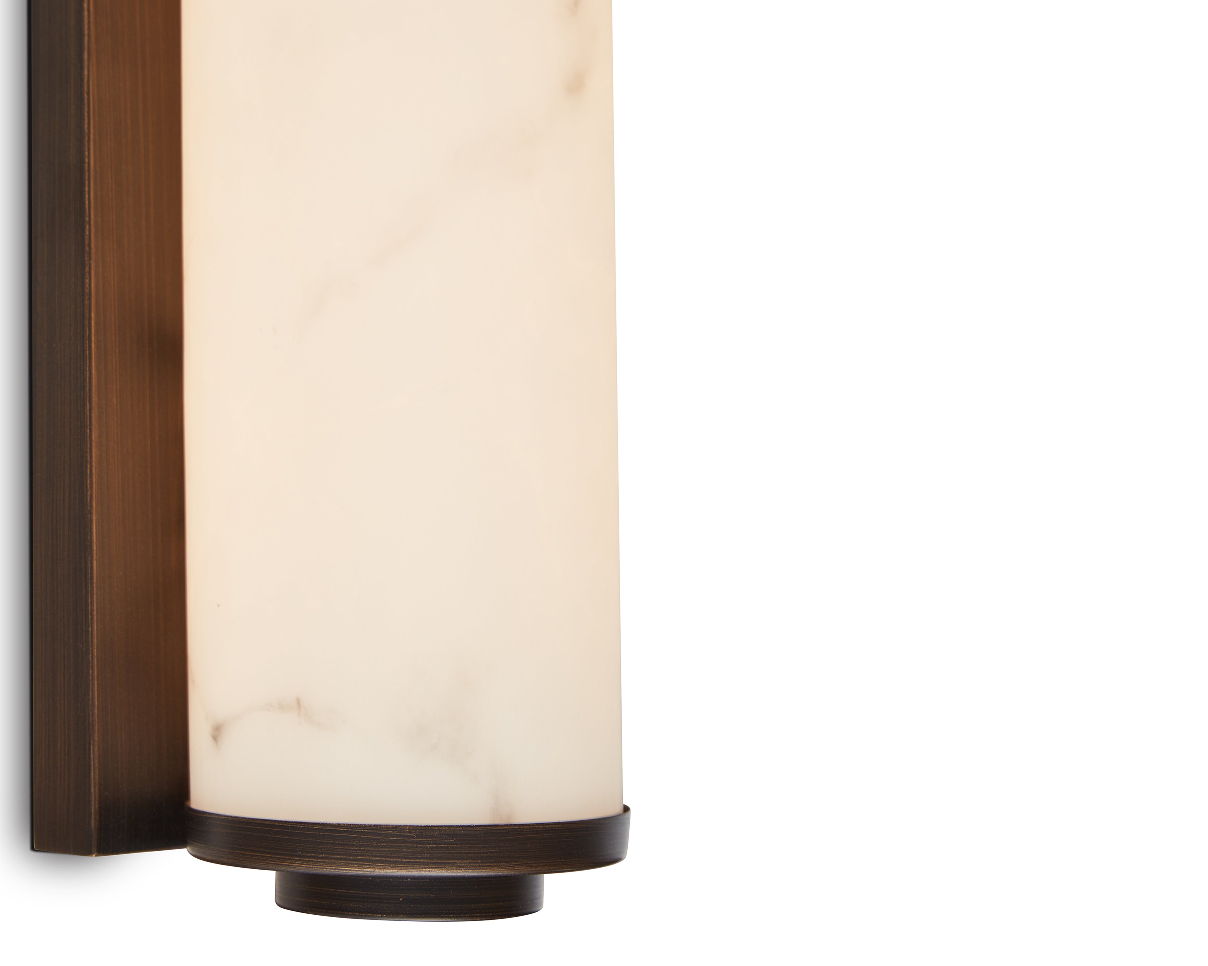 Fento Antique Bronze Small Wall Light with Alabaster Effect Shade by Liang & Eimil