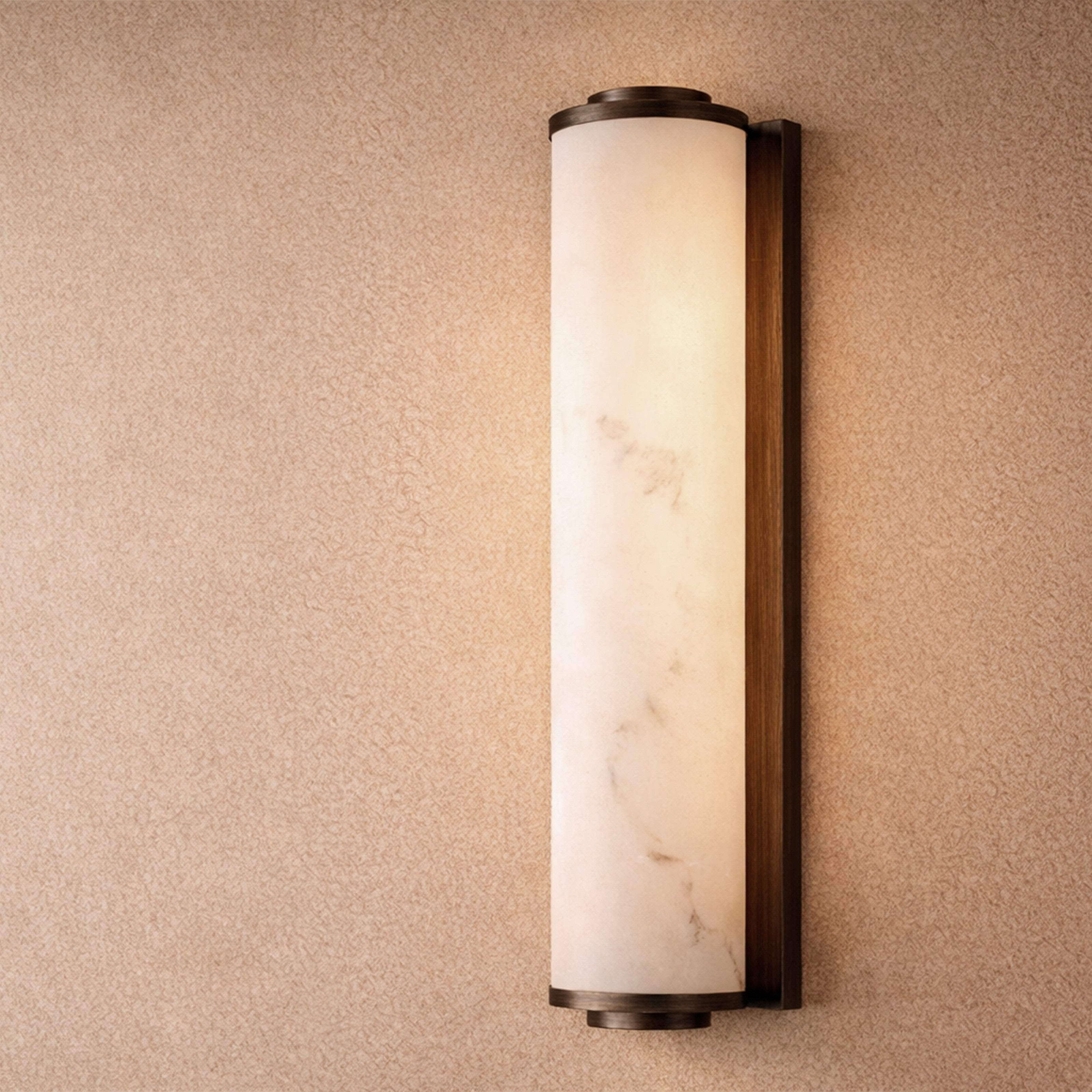 Fento Antique Bronze Large Wall Light with Alabaster Effect Shade by Liang & Eimil
