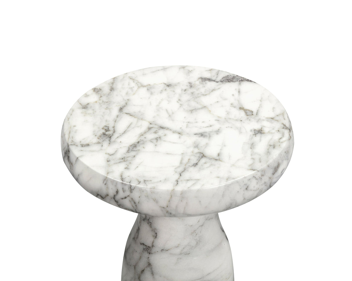 Akali Side Table Large - Carrara White Marble Effect Liang & Eimil