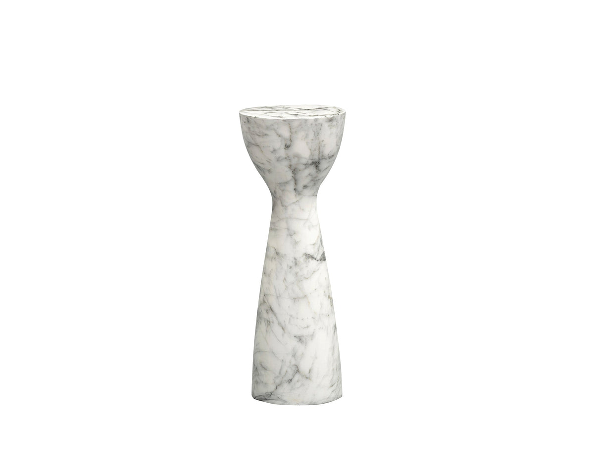 Akali Side Table Small - Carrara White Marble Effect Liang & Eimil