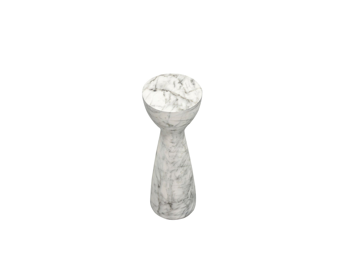 Akali Side Table Small - Carrara White Marble Effect Liang & Eimil