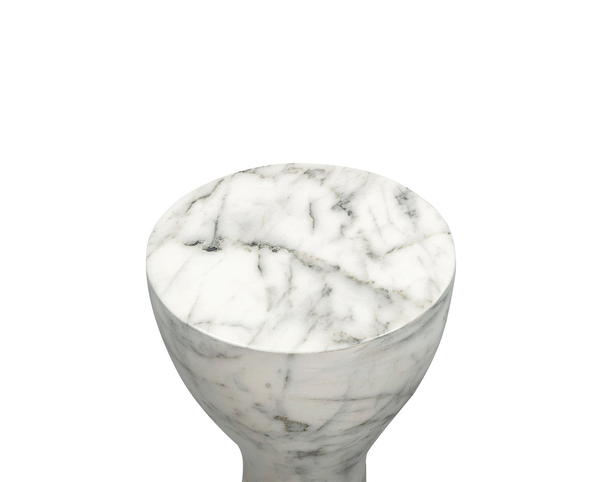 Akali Side Table Small - Carrara White Marble Effect Liang & Eimil